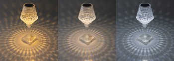 LED Akku-Tischleuchte "Foco Guapa", Li-Akku, Weiß & Warmweiß, ØxH 11x26cm