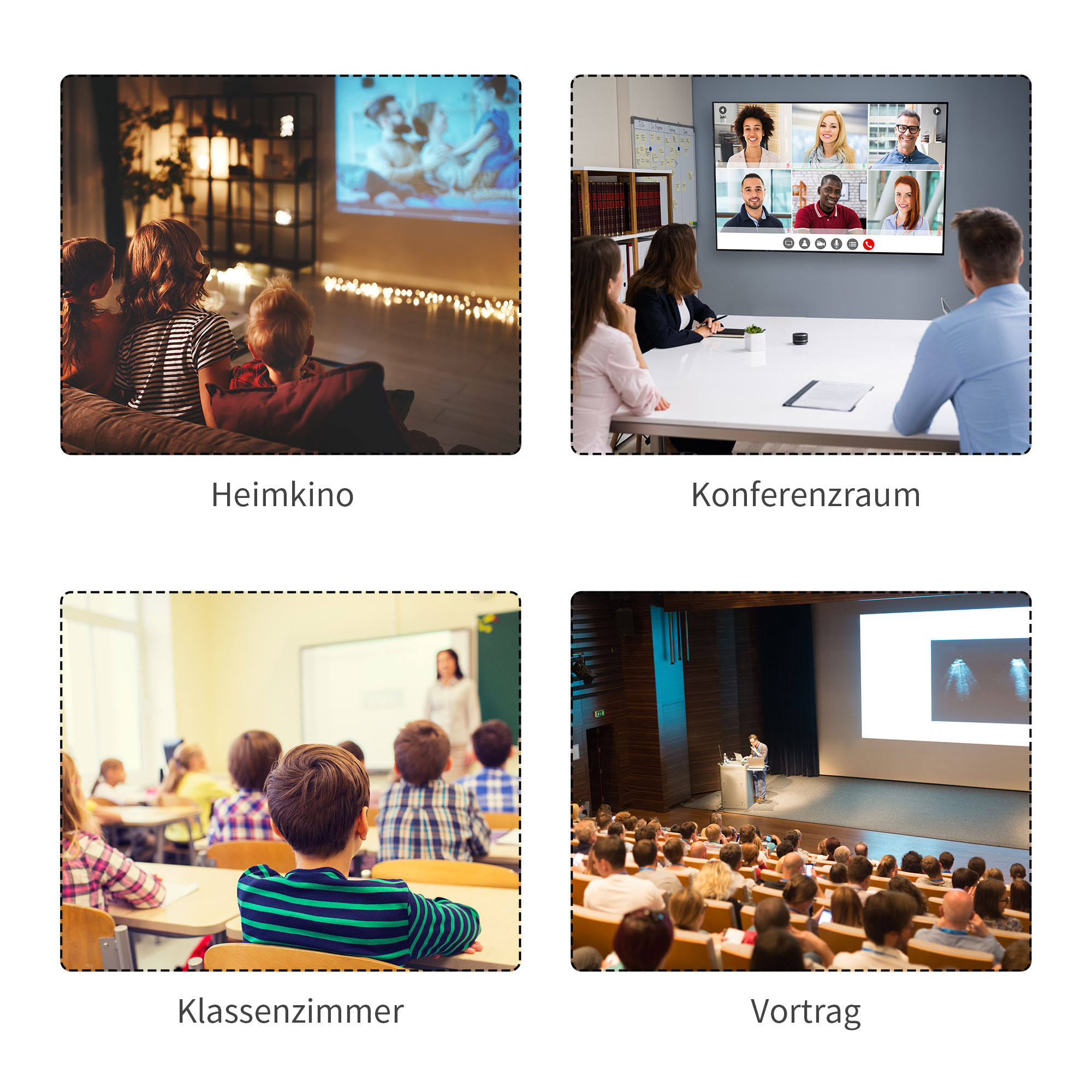 Beamer Leinwand 203 x 152 cm 100 Zoll 4:3/ 16:9 Projektionsleinwand Manuell für Heimkino