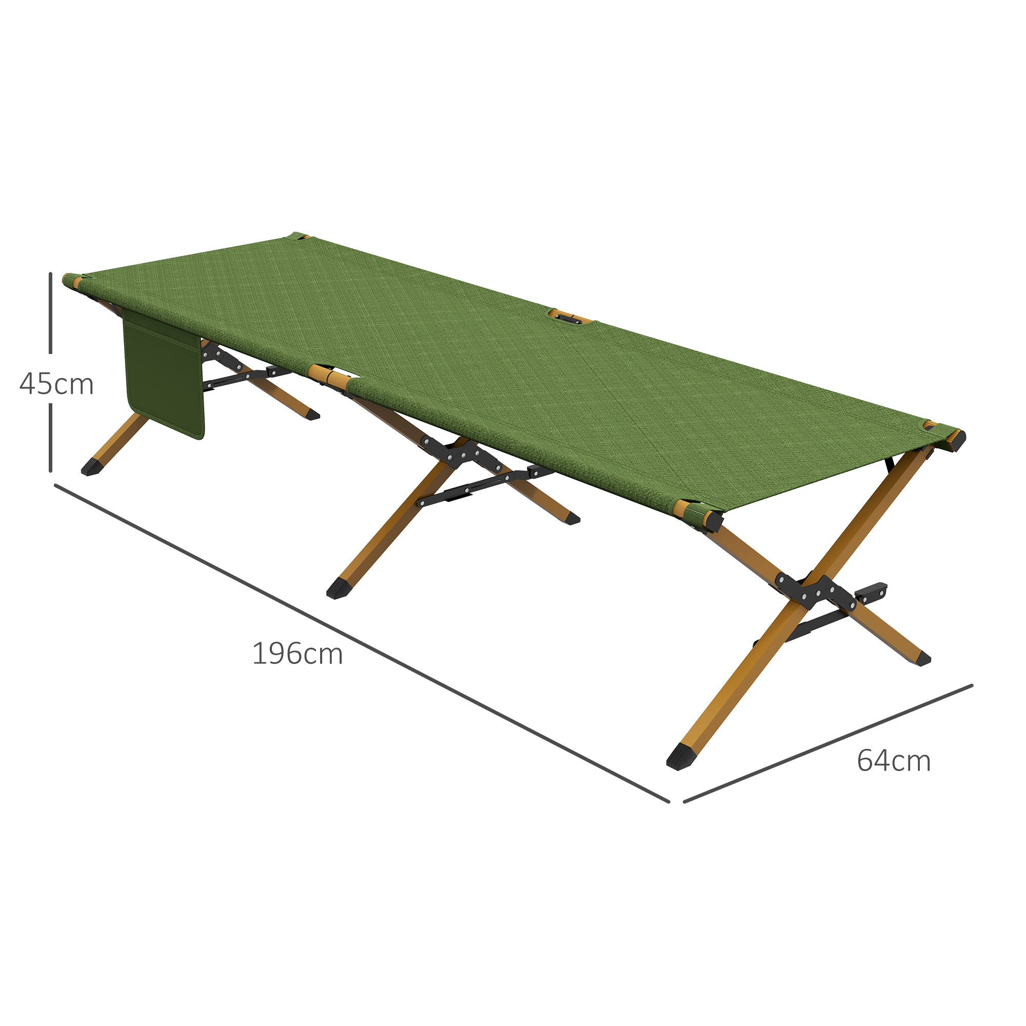 Feldbett faltbar Campingbett mit Tragetasche 196 x 64 x 45 cm Gästebett bis 200 kg für Outdoor, Camping Reisen