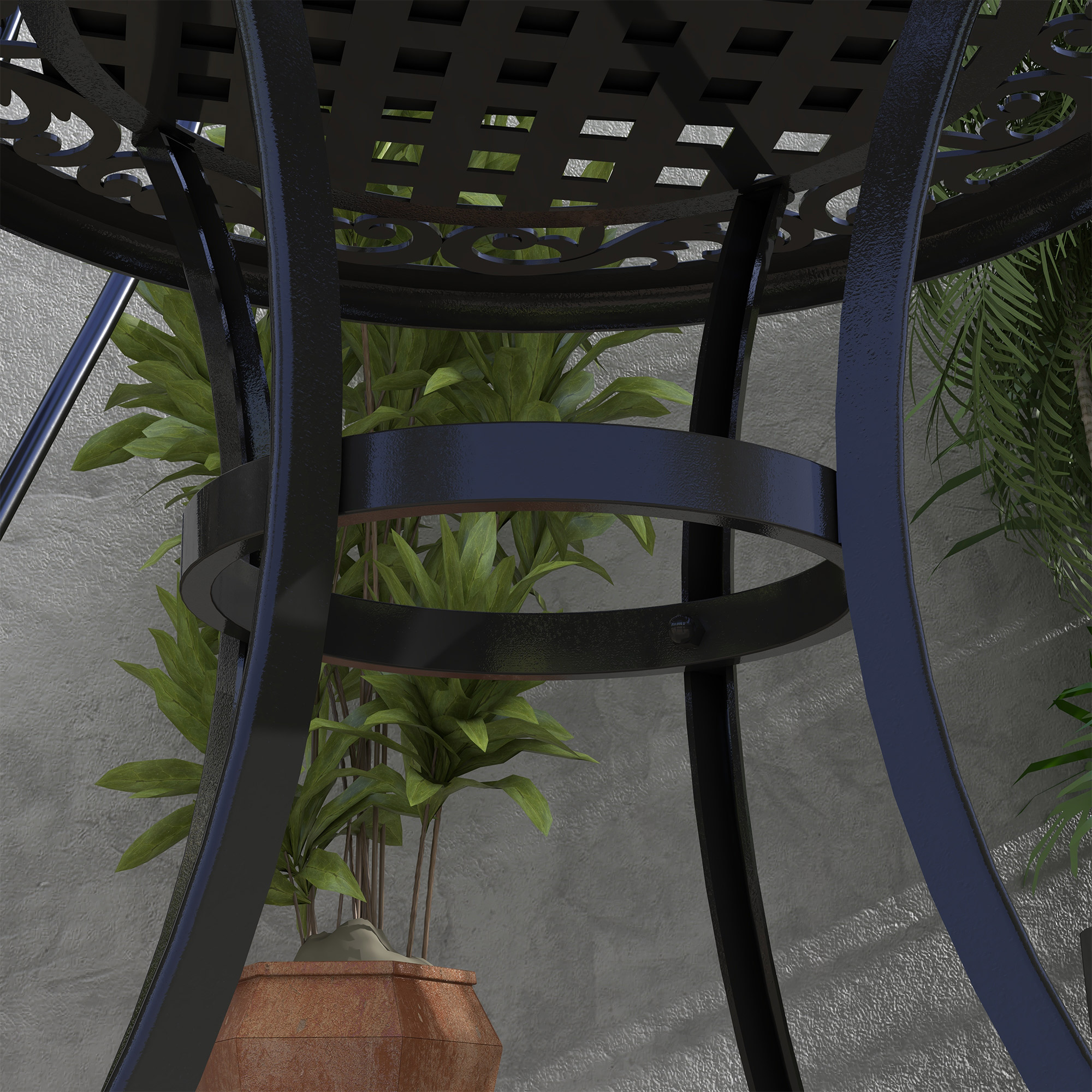 Gartentisch Loungetisch Balkontisch, Vintage-Design, 60 x 60 x 53 cm, Schwarz