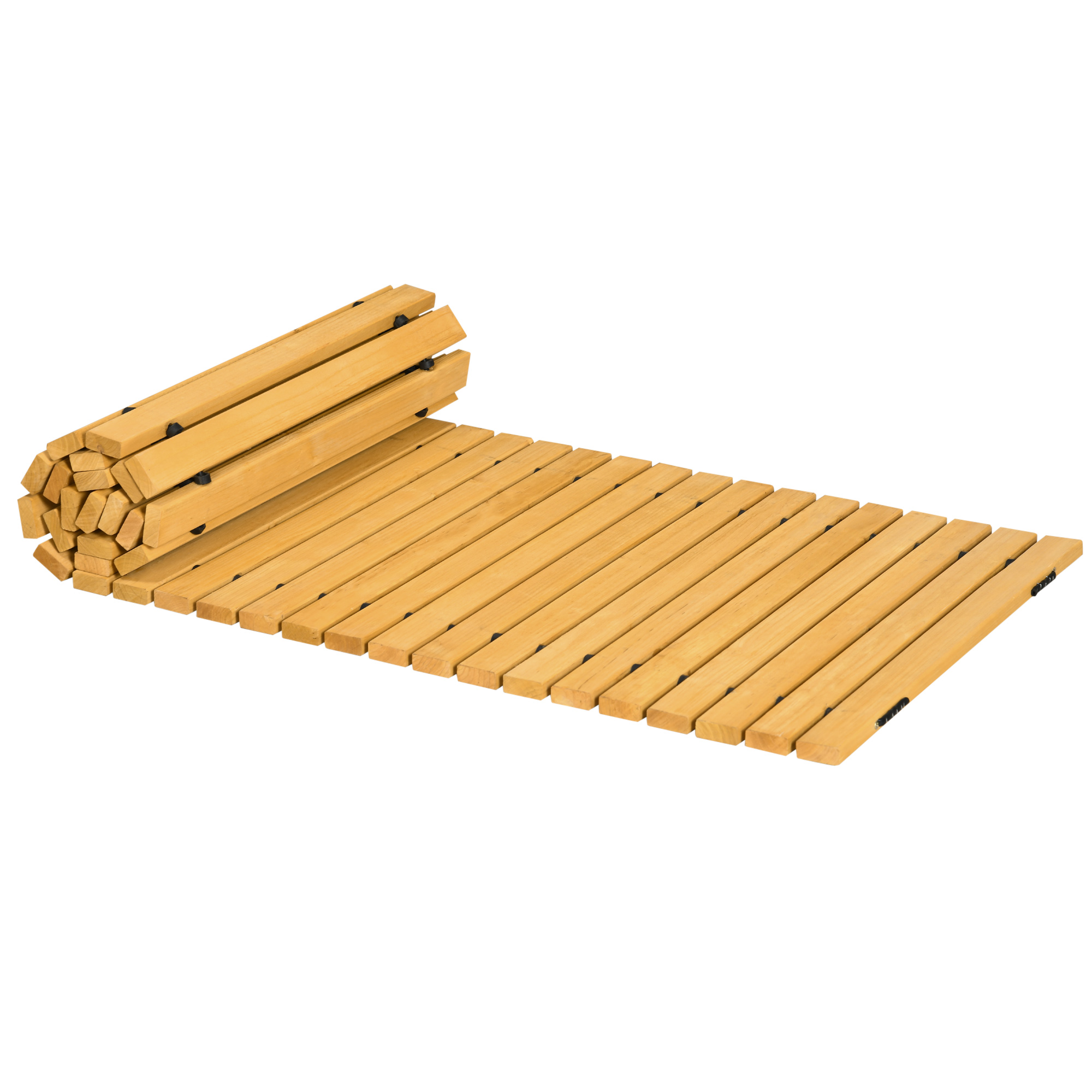 Rollweg Gartenweg 185 x 60  cm, Ausrollbarer Holzweg, Gehweg aus Tannenholz für Garten, Terrasse, Strand