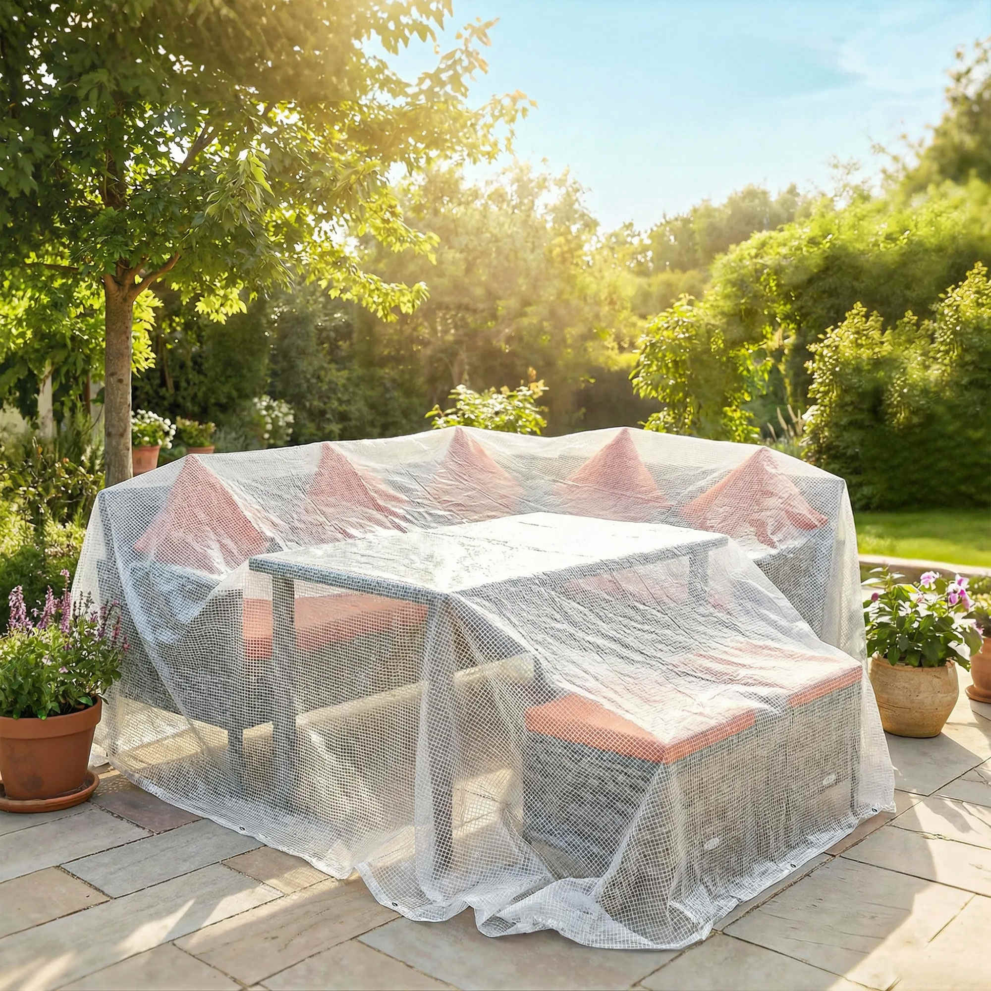 Abdeckplane wasserdicht 4 x 6 m 140g/m² Gewebeplane Robuste Reißfeste UV-stabil Schutzplane mit verstärkten Ösen Weiß