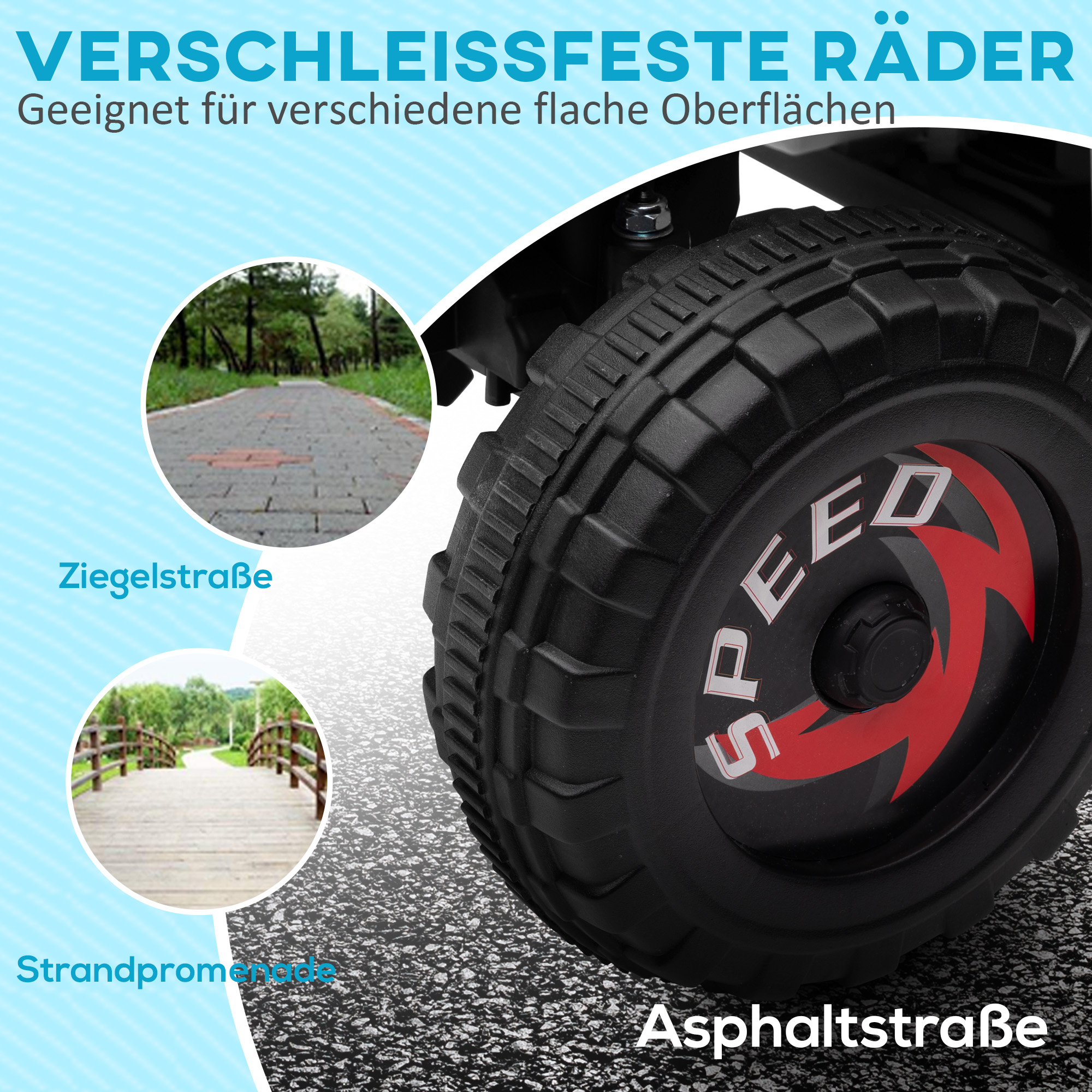 Elektro-Kinderquad, 2,5 km/h, Vorwärts- & Rückwärtsgang, für 18-36 Monate, Weiß
