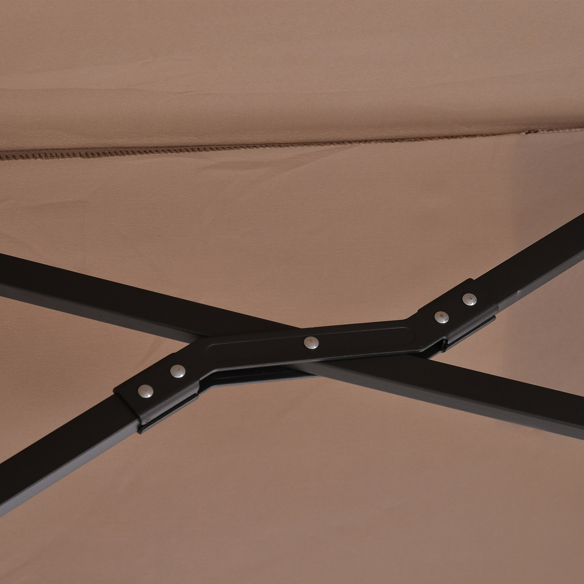 Doppelsonnenschirm Ampelschirm Doppelschirm mit Kurbel Verstellbarer Gartenschirm Sonnenschutz Metall Braun 440 x 270 x 250 cm
