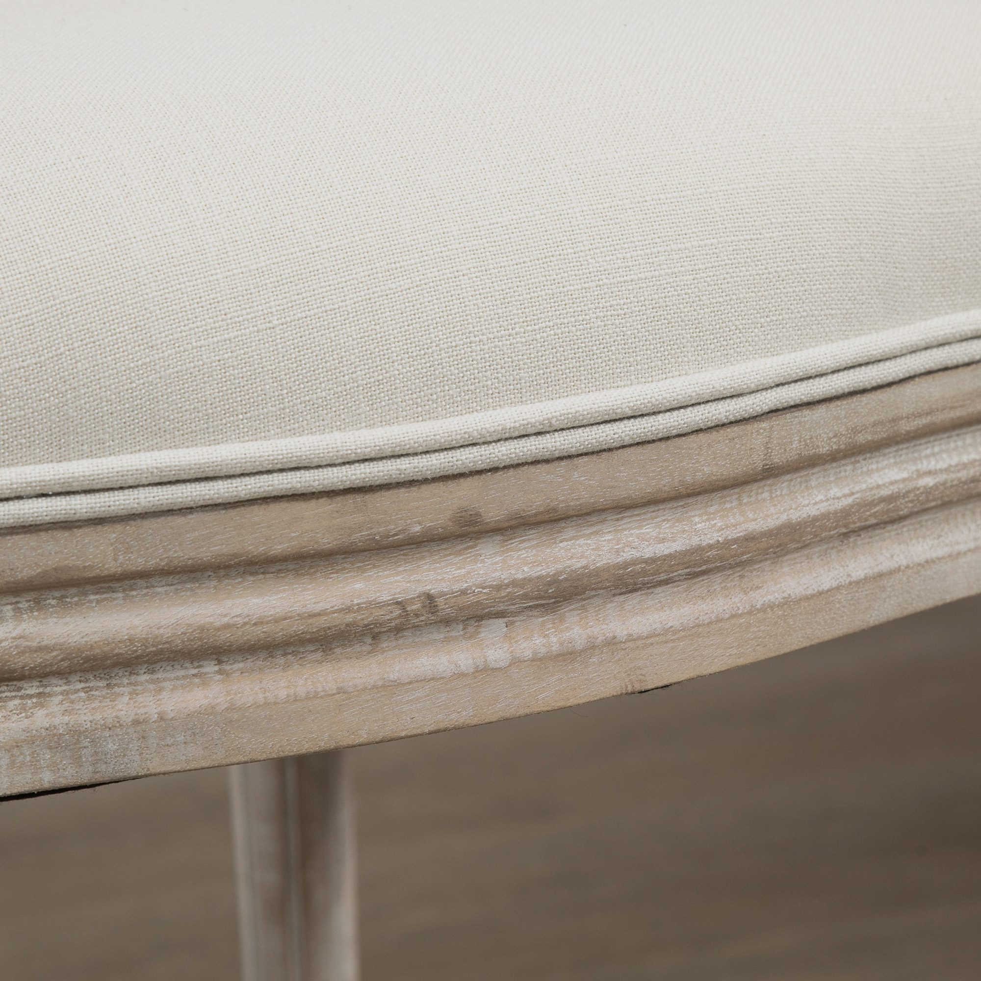 Esszimmerstühle 2er Set Küchenstuhl mit Rückenlehne, Linenoptik, Sessel Polsterstuhl, Stühle, Wohnzimmerstuhl mit Holzbeine für Esstisch, Cremeweiß+Natur