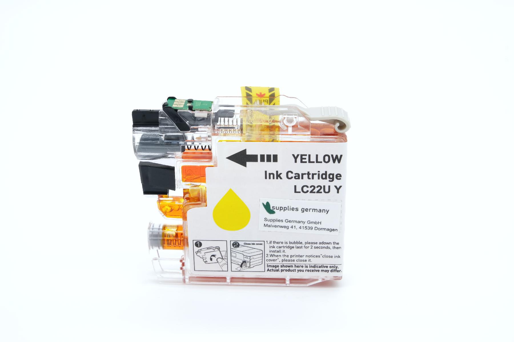 LC22UY alternativ Tinte gelb für Brother / LC22UY / 15,4ml