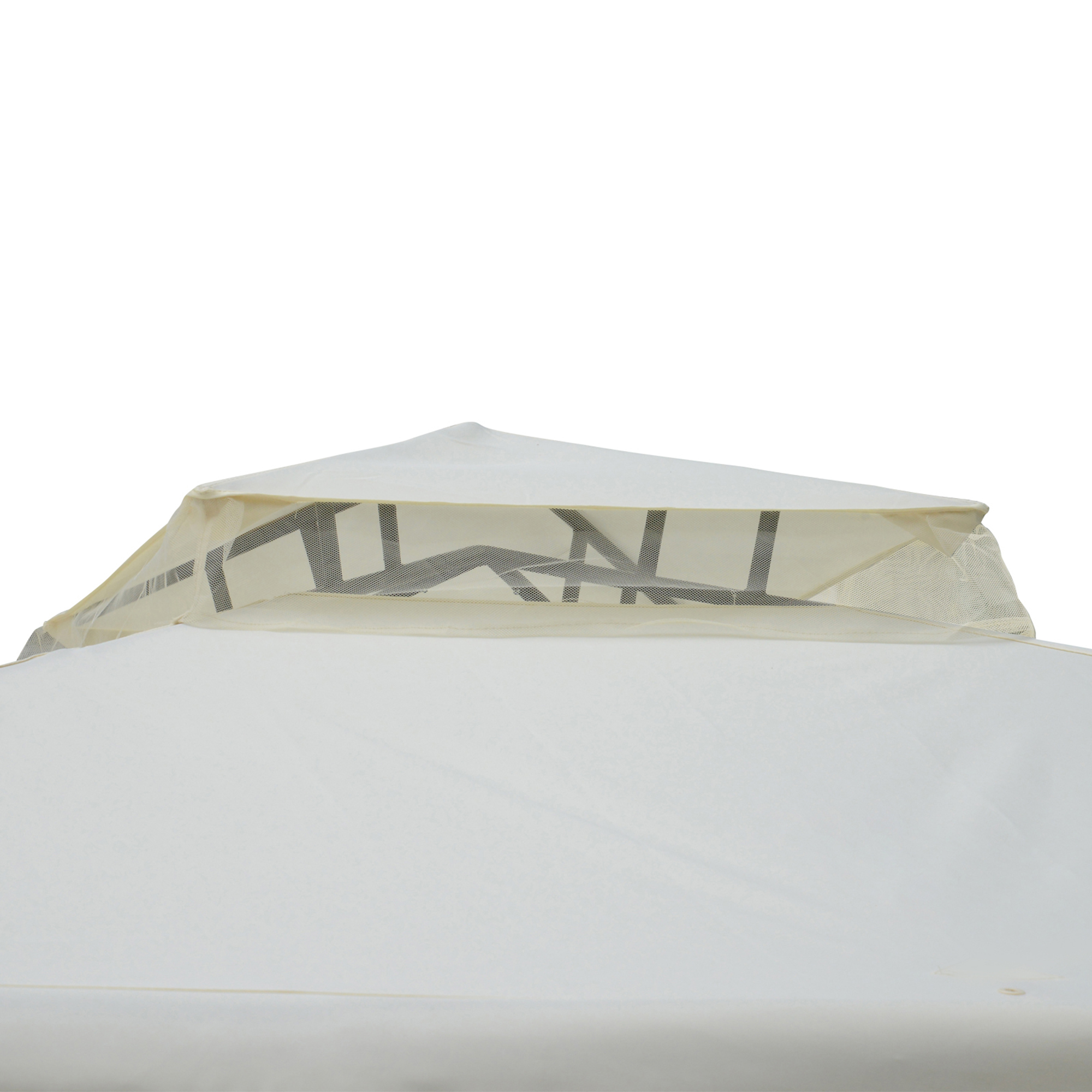 Pavillon mit Doppeldach, ca, 3x3 m Wasserdicht Stabil Winterfest Gartenpavillon mit Moskitonetz, Seitenteile, Garten-Pavillon aus Metall, für Garten, Terrasse, Cremeweiß