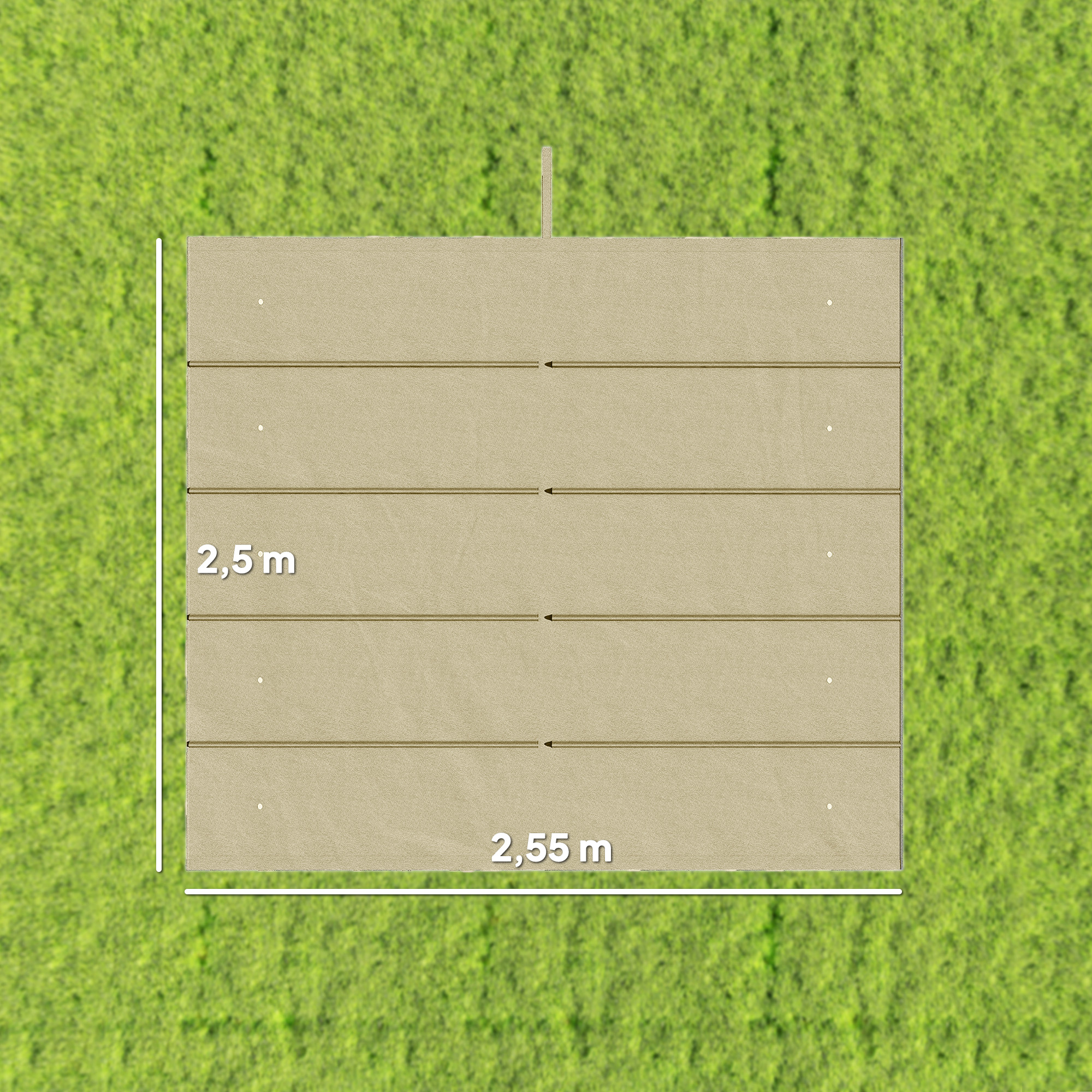 Ersatzdach für 3 x 3 m Pergola, einziehbar, mit Regenabflusslöchern, wetterfest, Polyester, Beige