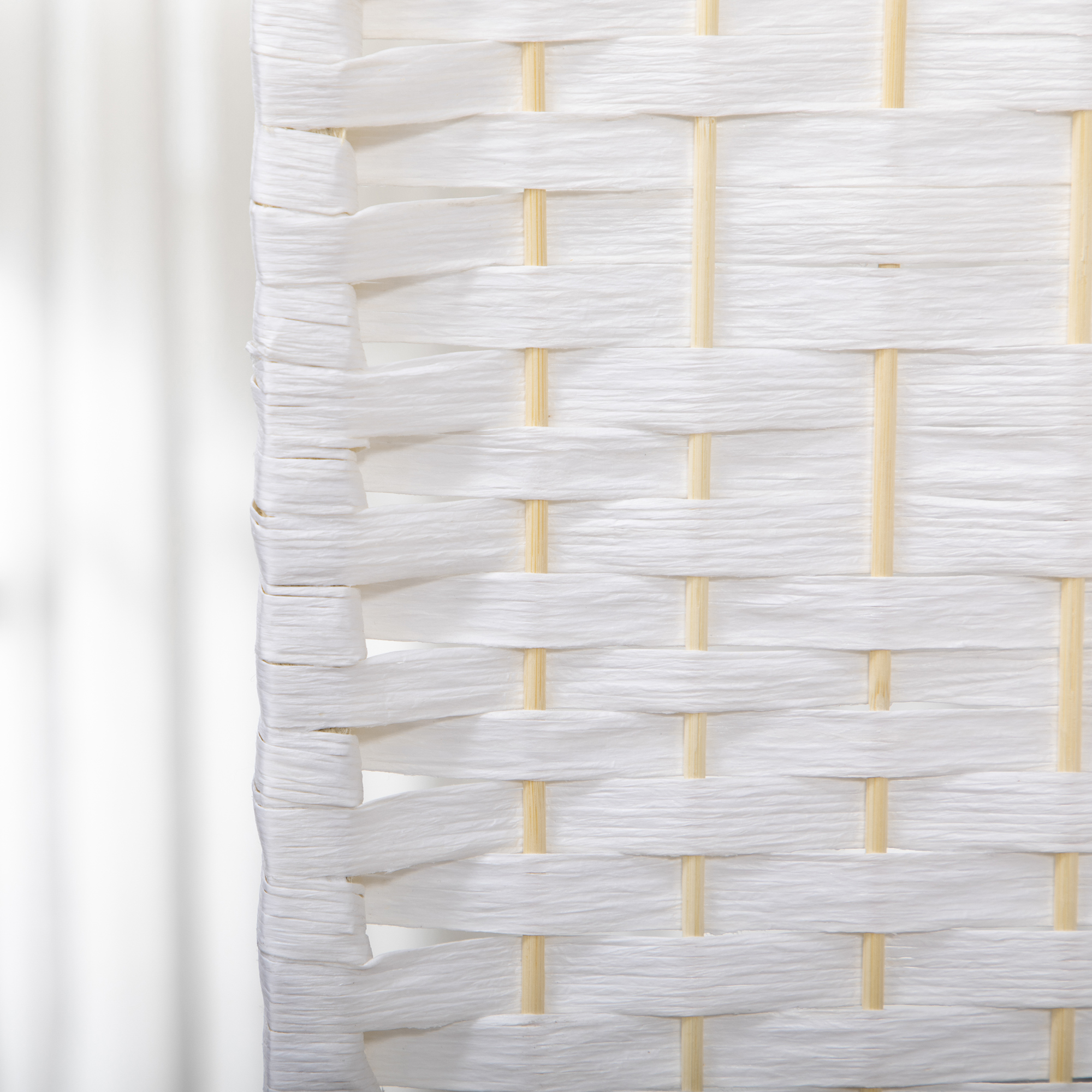 Paravent 4-teilig 160 x 170 cm Faltbar Raumteiler Trennwand aus Wellenfaser Trennwand für Wohnzimmer