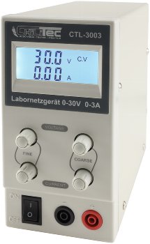 Regelbares Labornetzgerät "CTL-3003" / beleuchtete LCD Anzeige, 0-30V, 0-3A