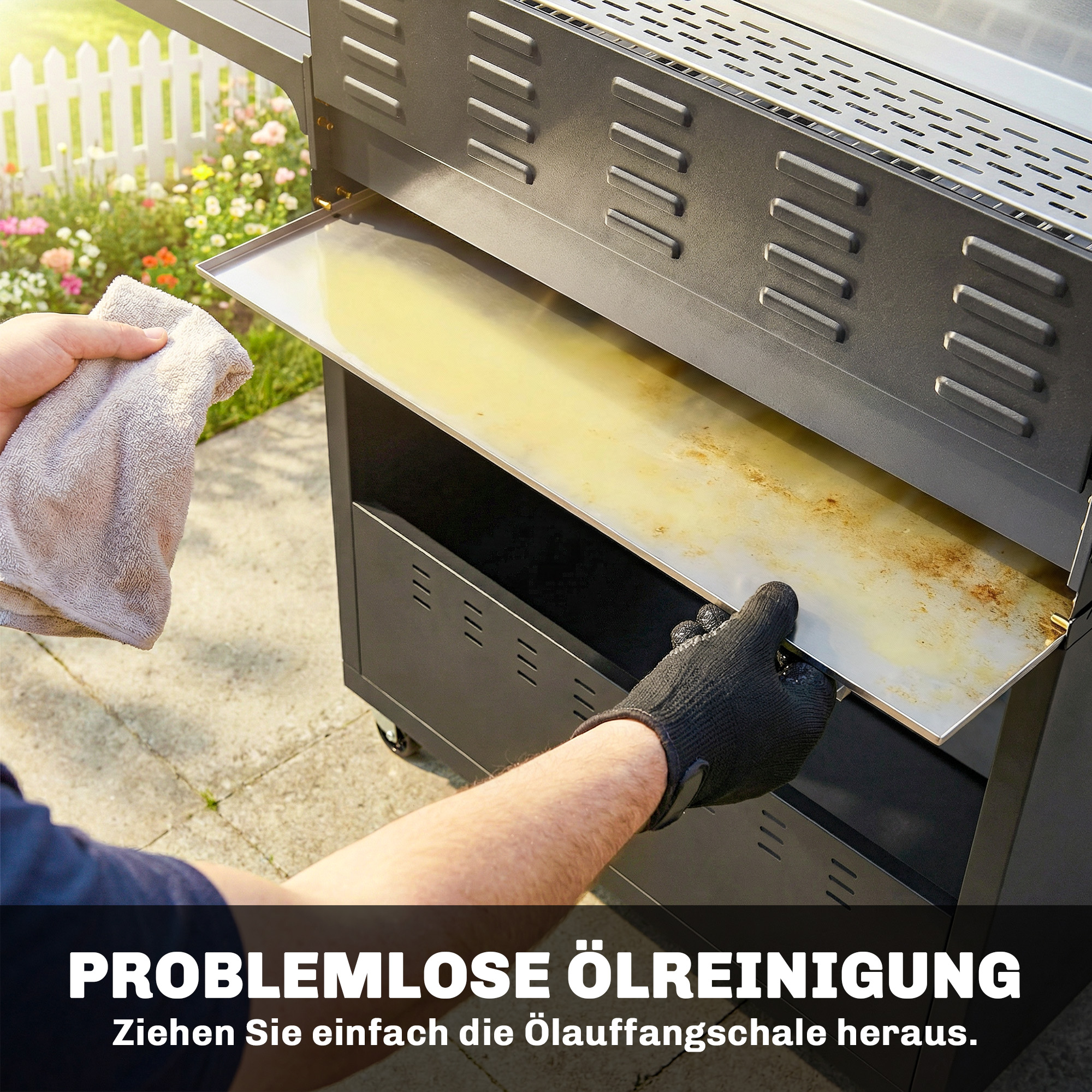 Gasgrill 18,6 KW 6+1 Brenner BBQ Grillwagen aus Edelstahl inkl Rolle Thermometer Warmhalterost Seitentisch Unterschrank