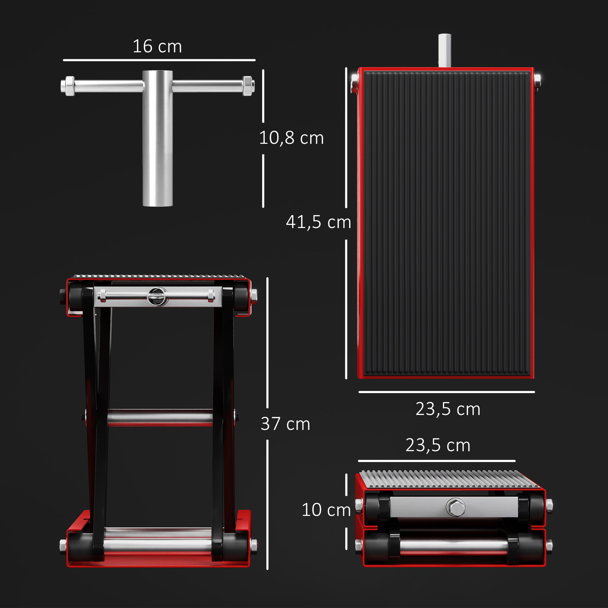Motorradheber 500 kg Belastbar Motorradhebebühne 100-370 mm Höhenverstellbar