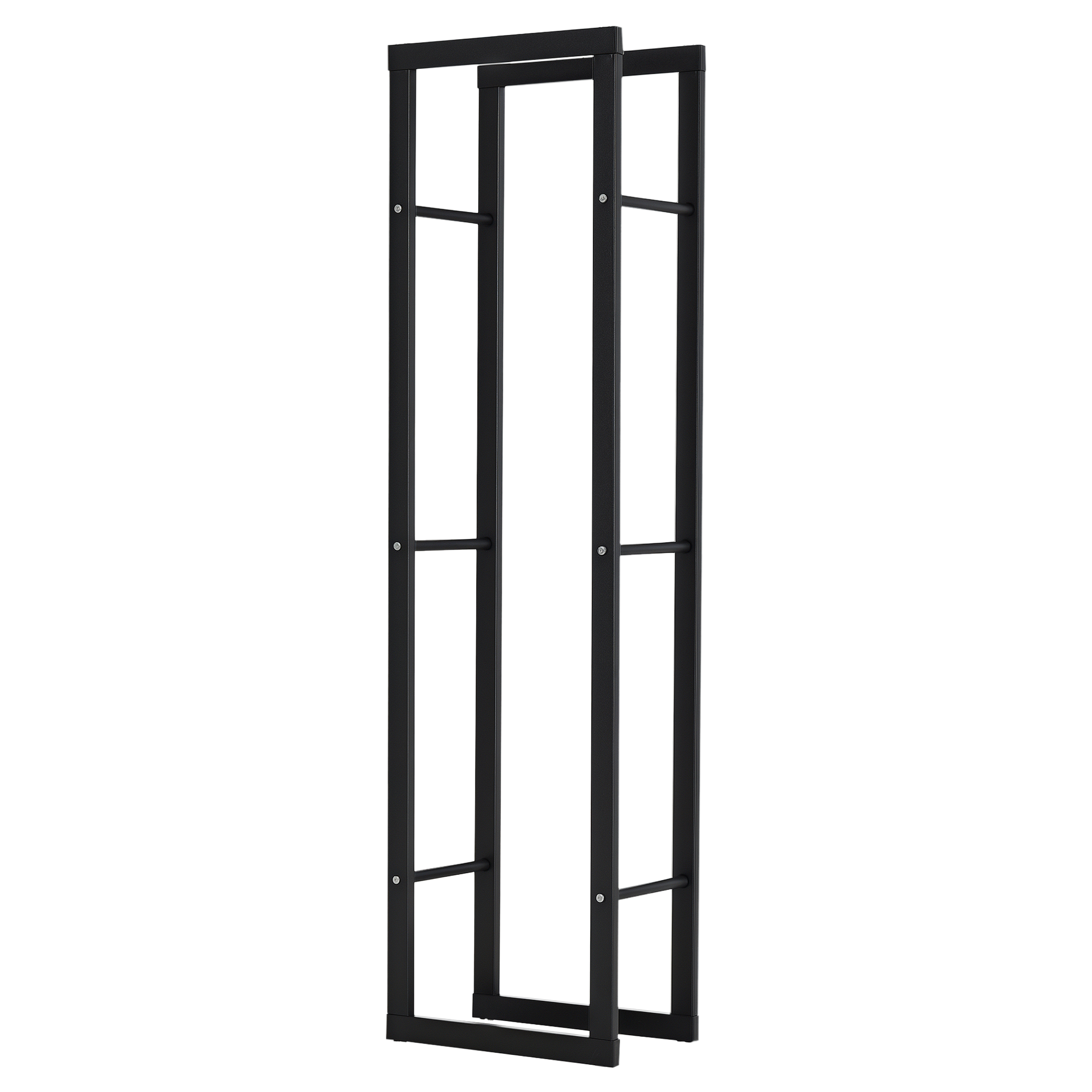 Kaminholzregal Metall 40 x 25 x 150 cm Brennholzregal Stapelhilfe Stahlrahmen bis 100kg Kaminholzunterstand Outdoor Holzregal Feuerholzregal für Garten Terrasse Außen Schwarz