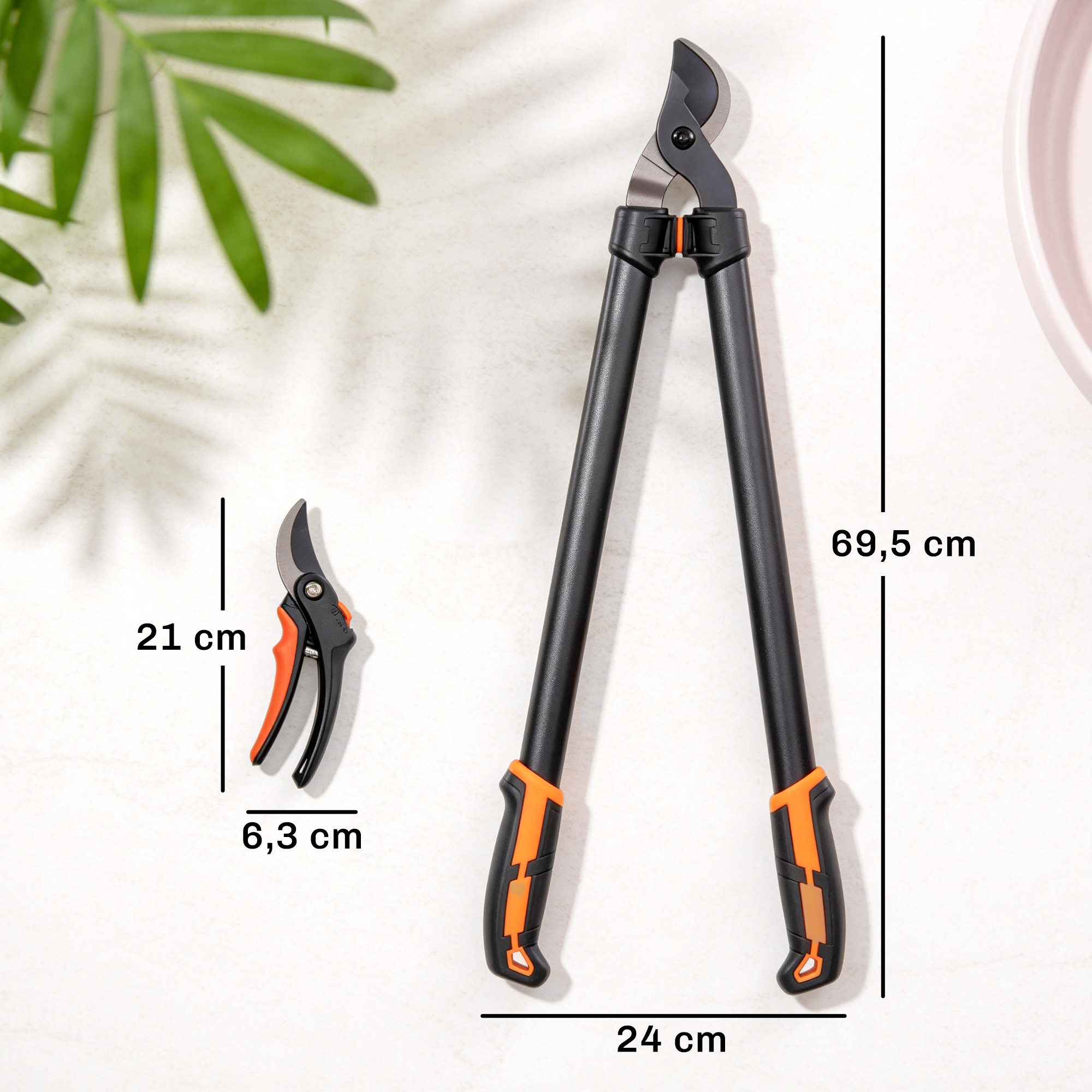 2-teiliges Gartenscheren-Set mit Astscheren, Baumscheren, Strauchpflege-Set