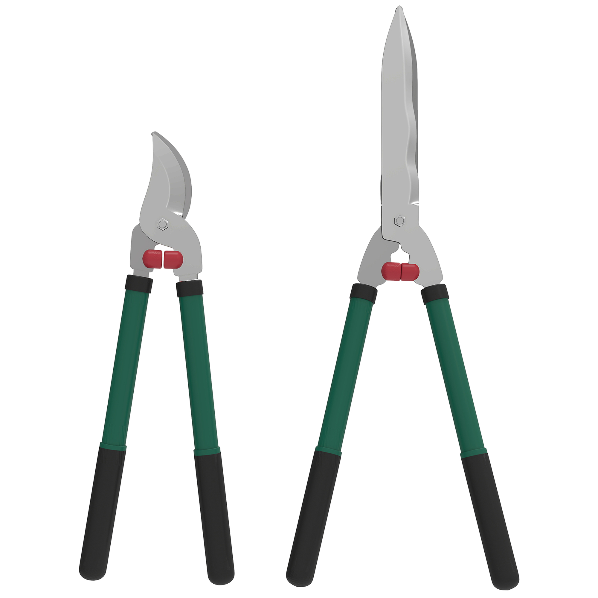 Gartenschere Set 2-teilig Messerlänge 40 cm Astschere mit antihaftbeschichtete Metallklingen