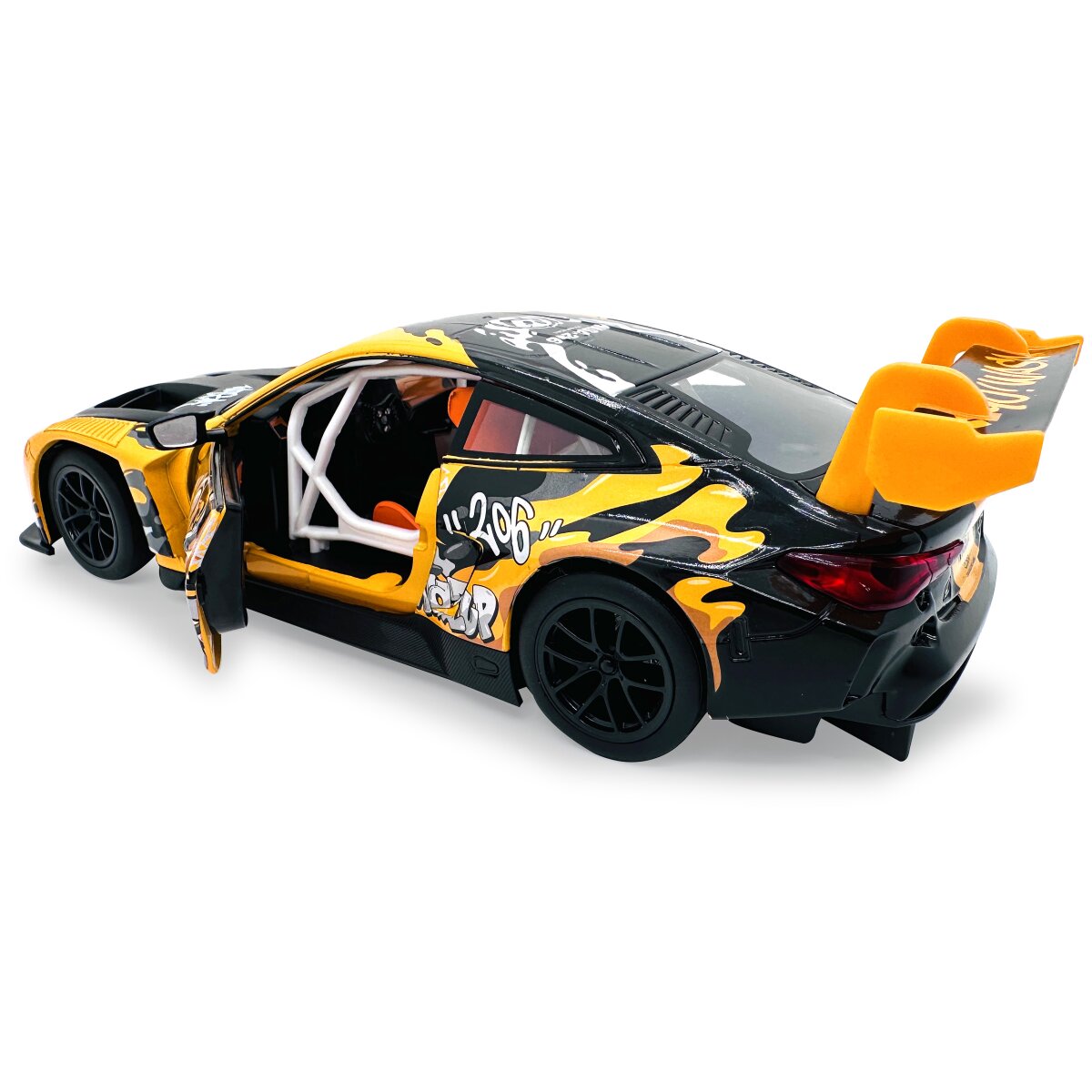 BMW M4 GT3 Diecast 1:24 gelb inkl. Knopfzellen