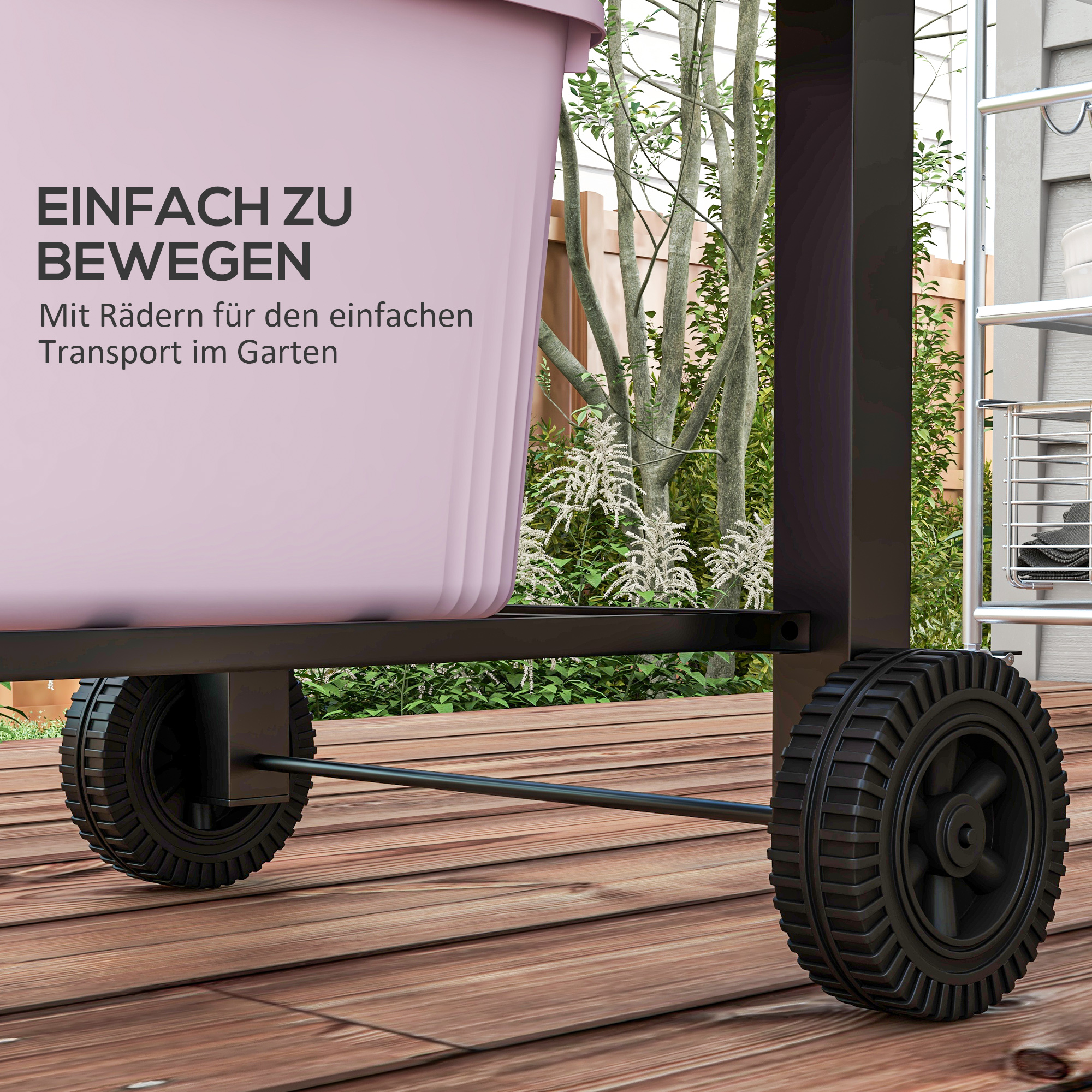 Holzkohlegrill BBQ-Grill Smoker, verstellbares Kohlefach, Seitenablagen, 124 x 66 x 112 cm, Schwarz