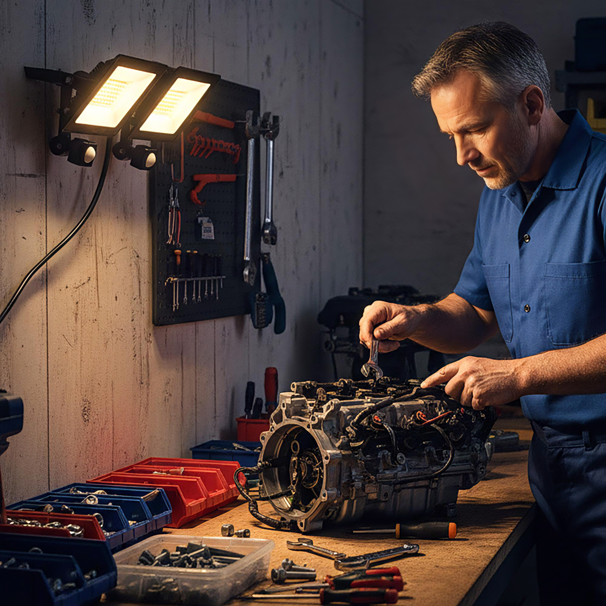 50W Arbeitslampe, verstellbar, 3 Modi, Aluminium, flexibel einsetzbar, Schwarz