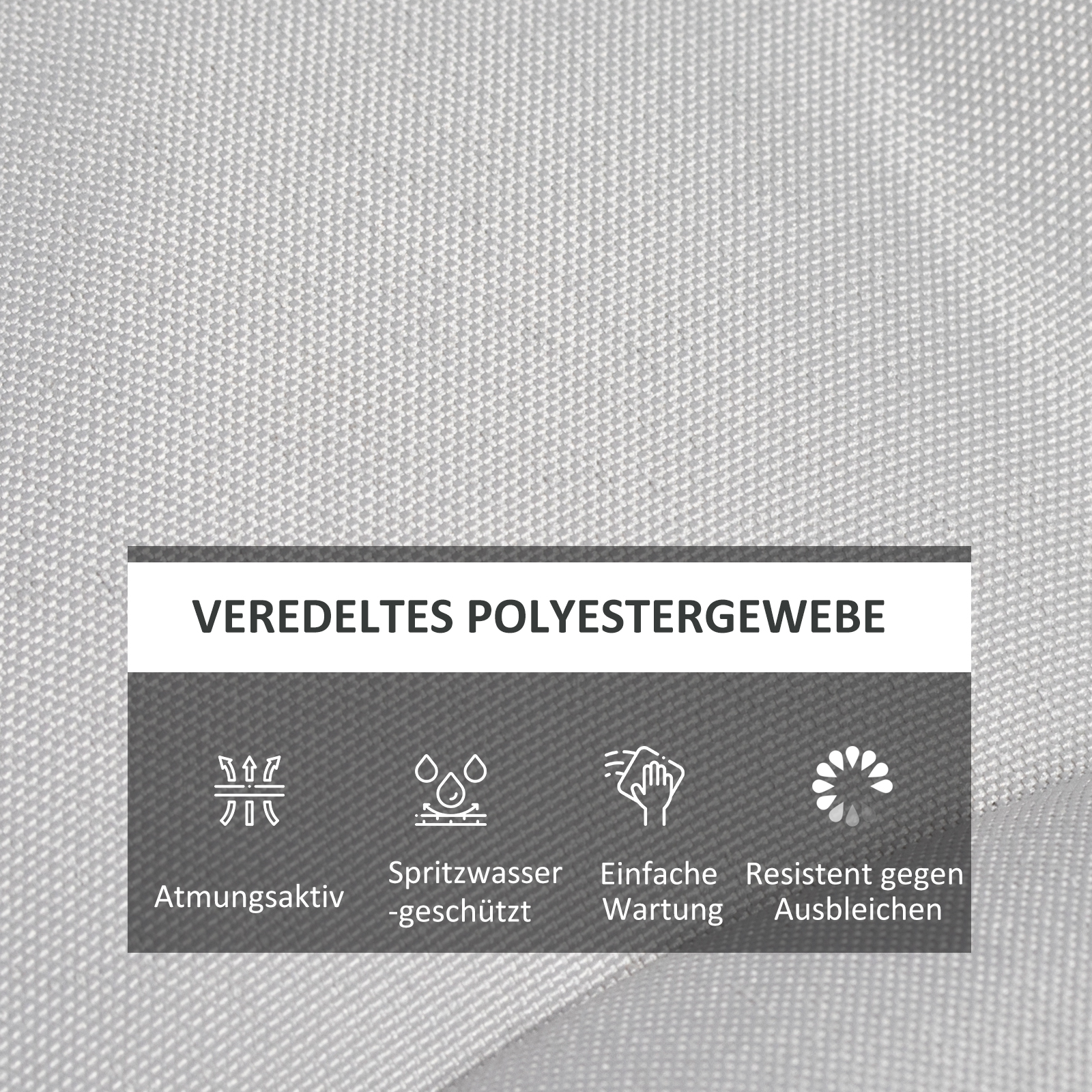 Gartenstuhauflage Sitzpolster Gartenpolster, mit Steppung, 40 x 40 x 4 cm, Hellgrau