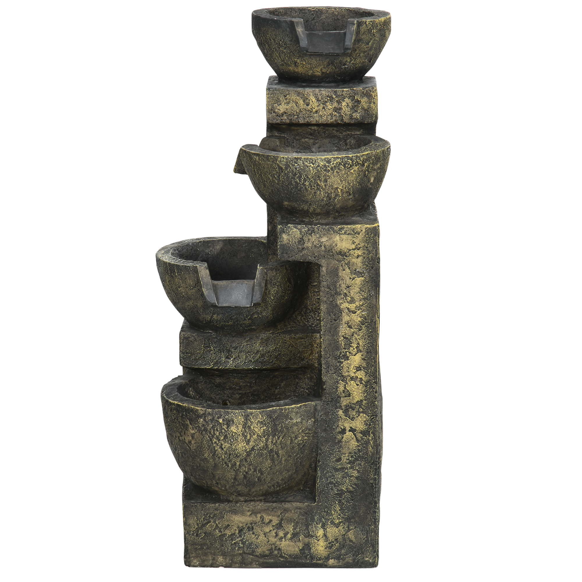 Springbrunnen, 3 Einstellungen, wetterbeständig, 25 cm x 24 cm x 60 cm, Grau