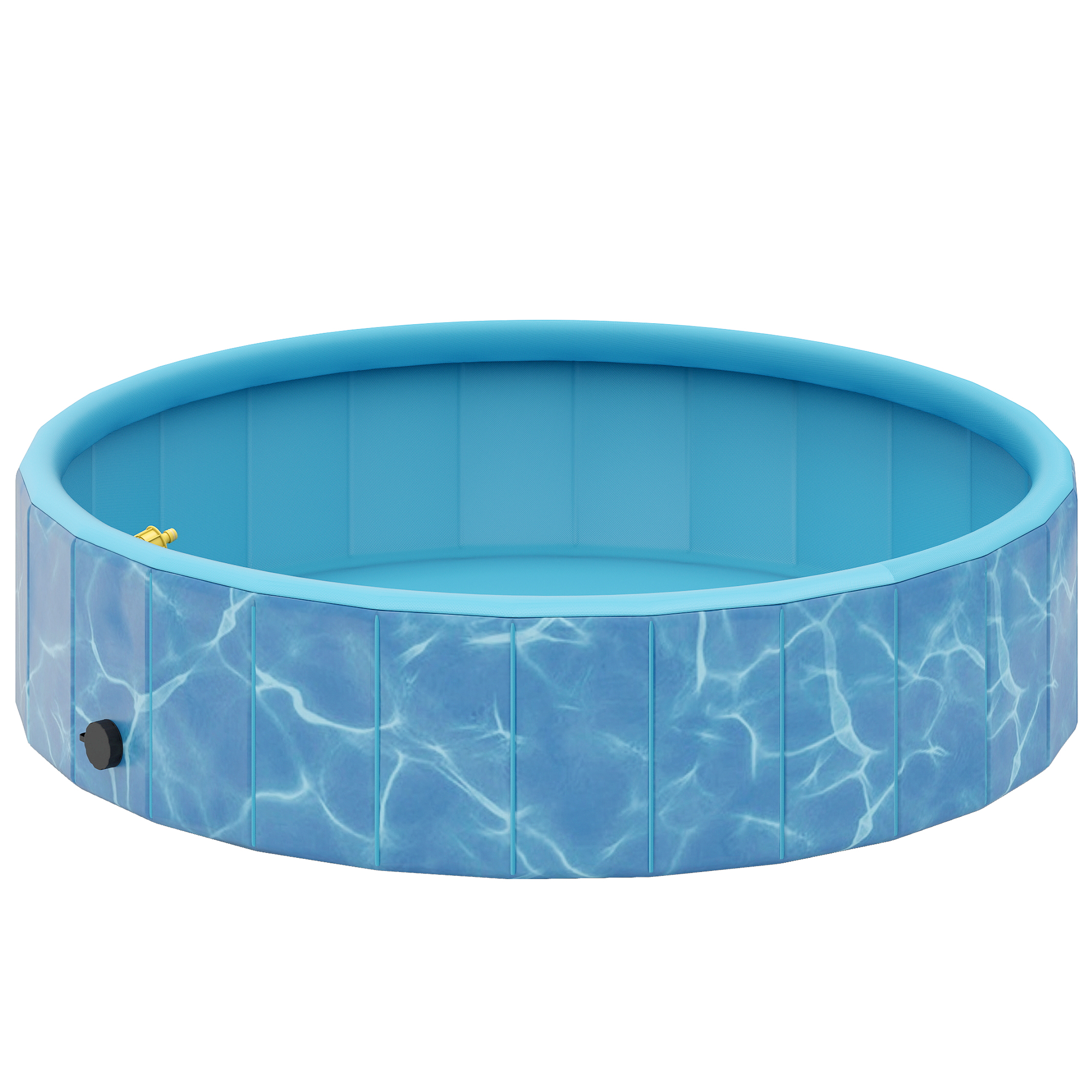 Hundepool Faltbar Planschbecken mit Brunnen- und Wasserpolsterdesign Ø120 x 30 cm Blau