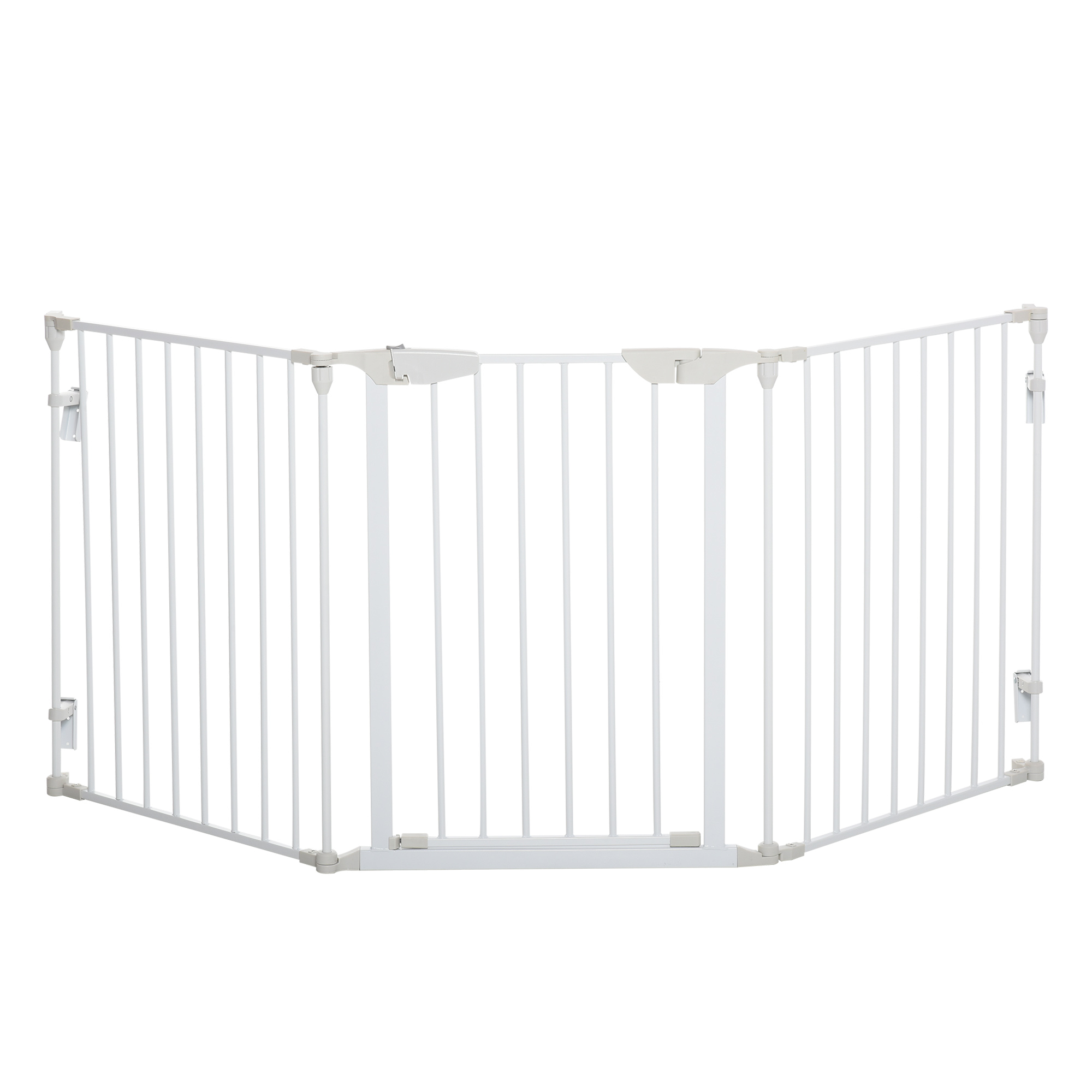 Türschutzgitter Absperrgitter Hund Freistehendes Schutzgitter 180 x 74,5 cm Hundegitter Klappbar Treppengitter Hundeabsperrgitter für Treppen, Türen, Küche, Flur, 3 Paneelen, Weiß
