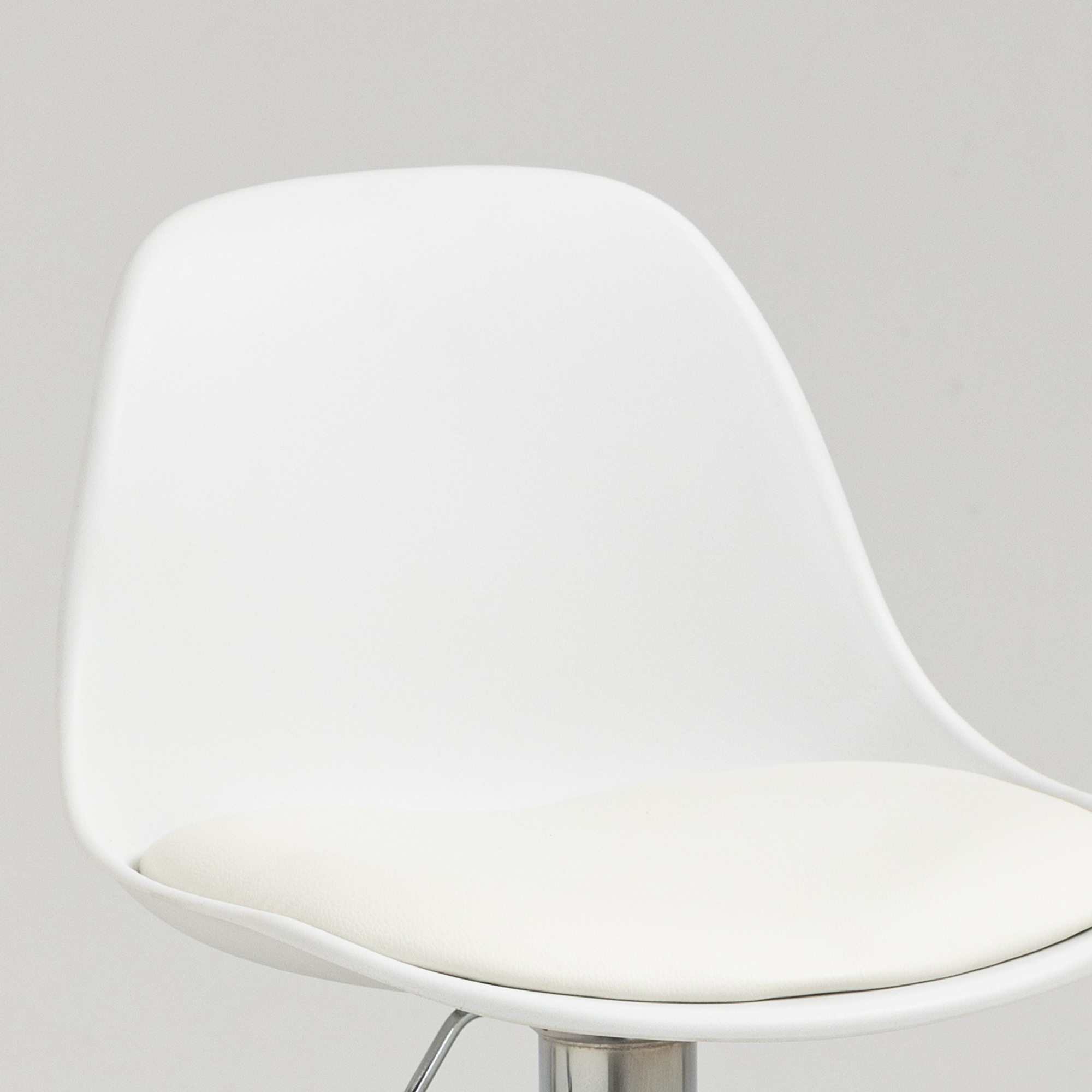 2er-Set Barhocker, Barstühle, Drehstühle mit Lehne, höhenverstellbar, bis 120 kg belastbar, 38 x 42 x 82-104 cm, Weiß