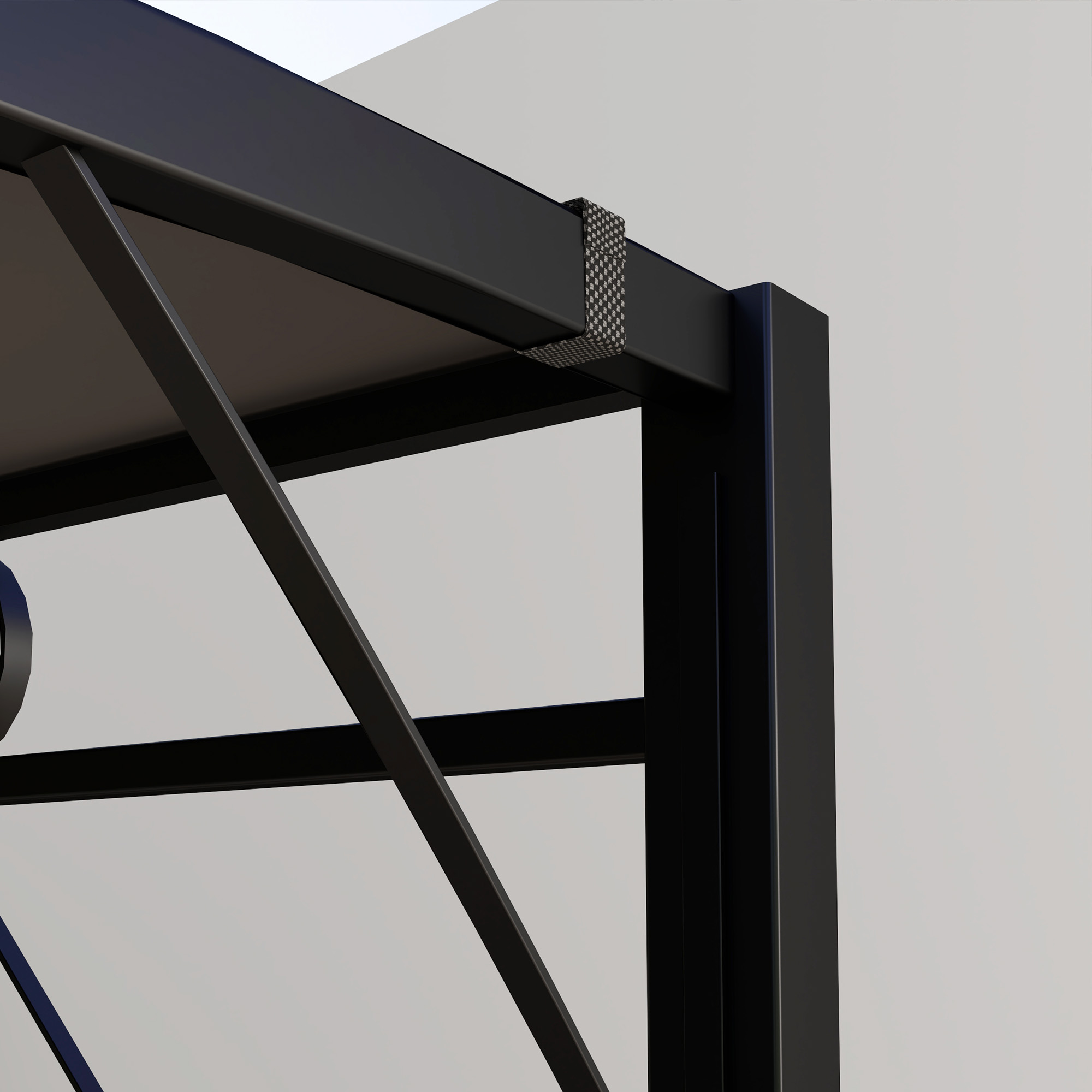 Pavillon mit klappbarer Dacherweiterung wetterfest 3 x 2,5 m Dunkelgrau