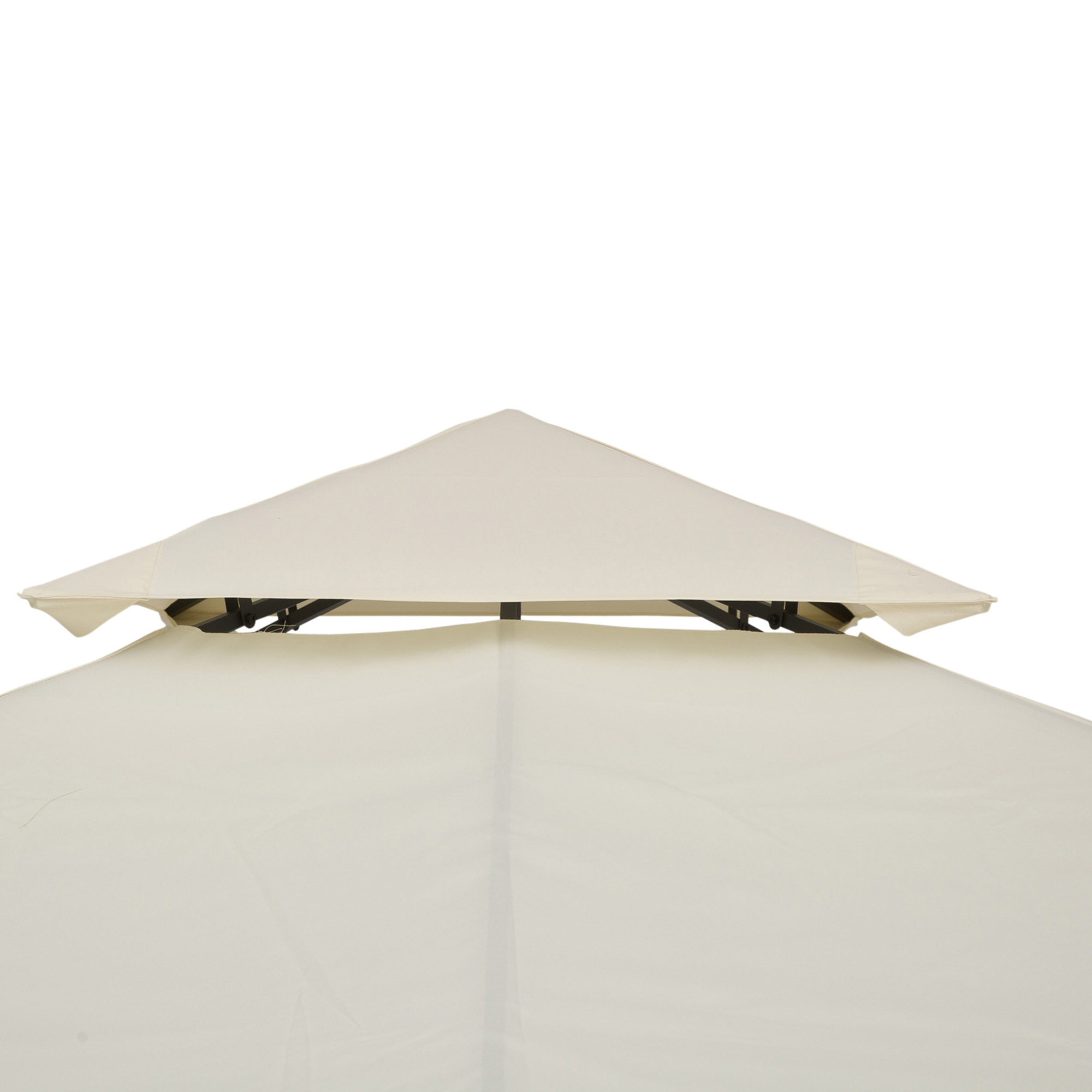 Ersatzdach für Pavillon 3 x 3 m wasserdicht Pavillondach mit Doppeldach Ablauflöcher, Ersatzbezug Ersatzteile für Gartenpavillon Gartenzelt Cremeweiß