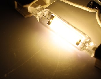LED Strahler R7s "Glas RS78" / 360°, 480lm, 78mm, 2900k / warmweiß