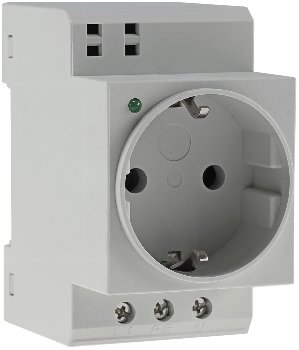 Schutzkontakt-Steckdose für Hutschiene - mit LED, 230V, 16A, VDE Schutzkontakt-Steckdose für Hutschiene - mit LED, 230V, 16A, VDE