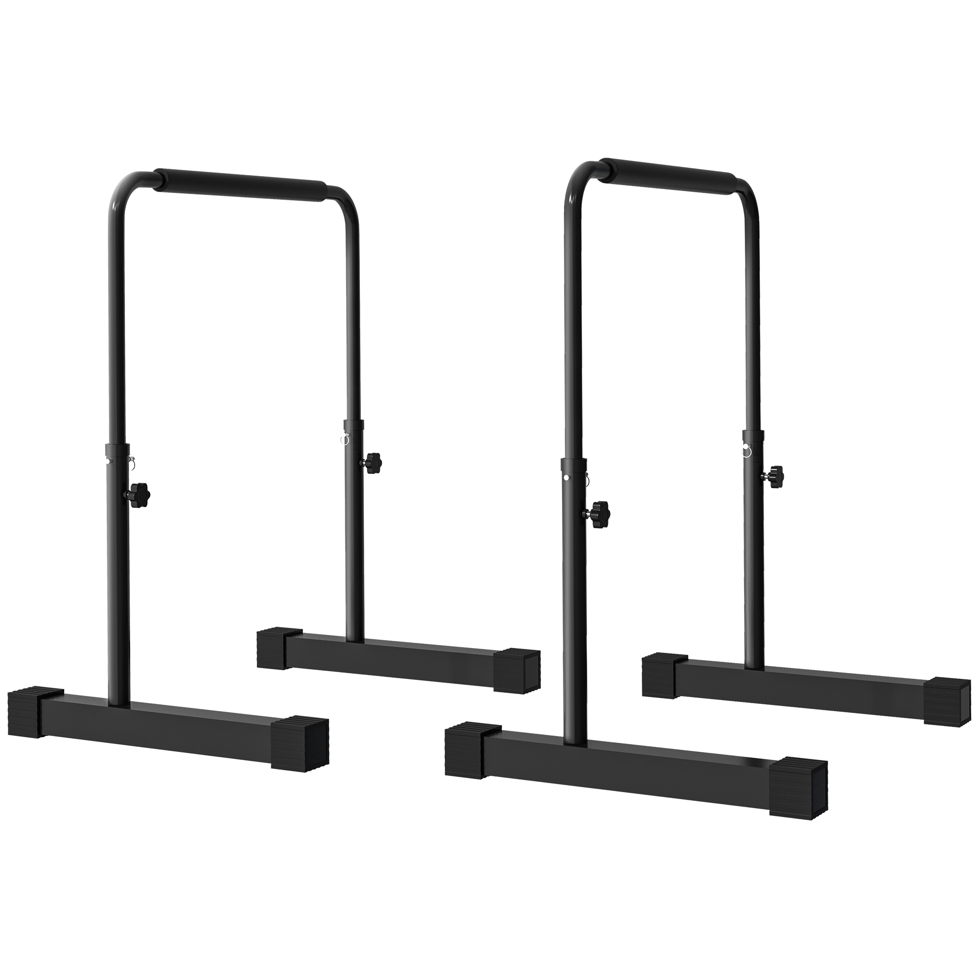 Dip-Station, höhenverstellbar 80-105 cm, leicht, rutschfest, bis 120 kg, Stahl, Schwarz