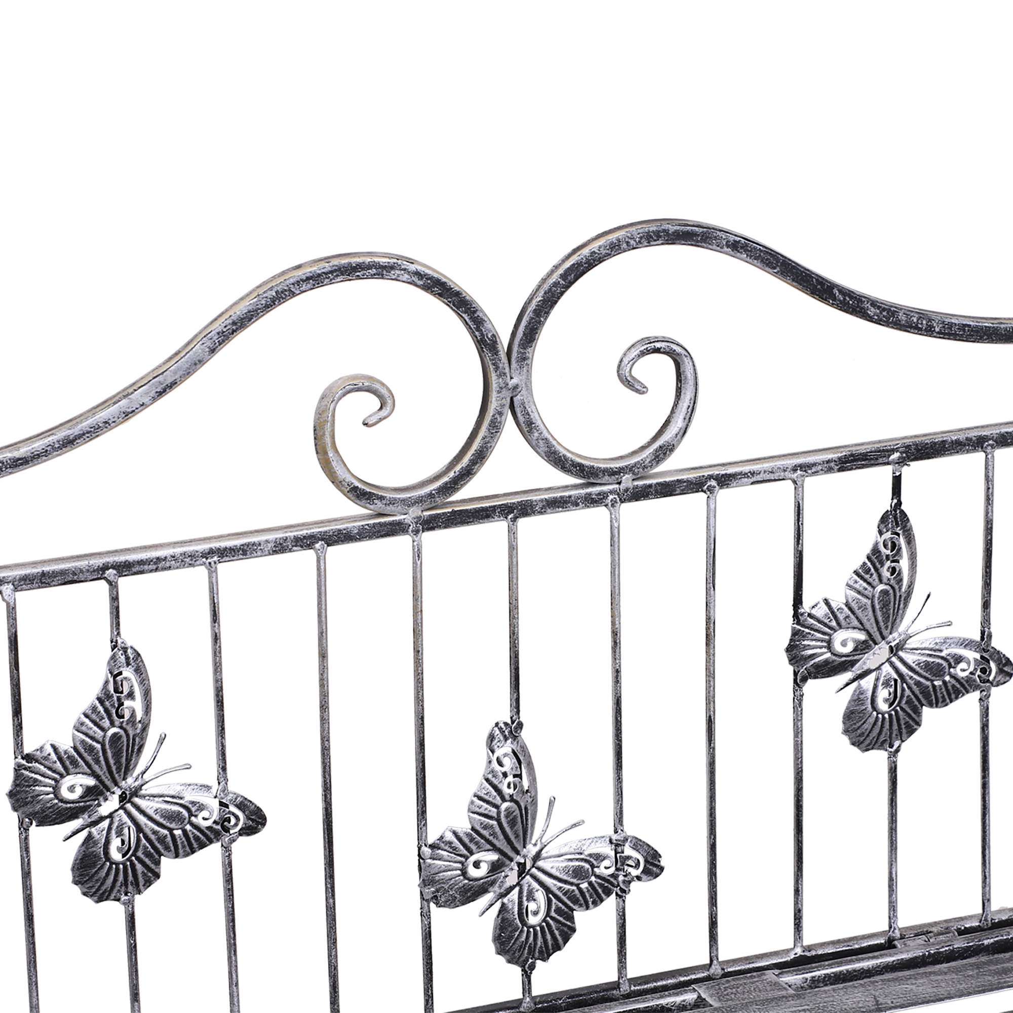 Pflanzregal Pflanzenständer Blumenregal Blumenständer Blumentreppe Gartenregal 3 Ebenen Metall Silbergrau 44 x 25 x 96 cm