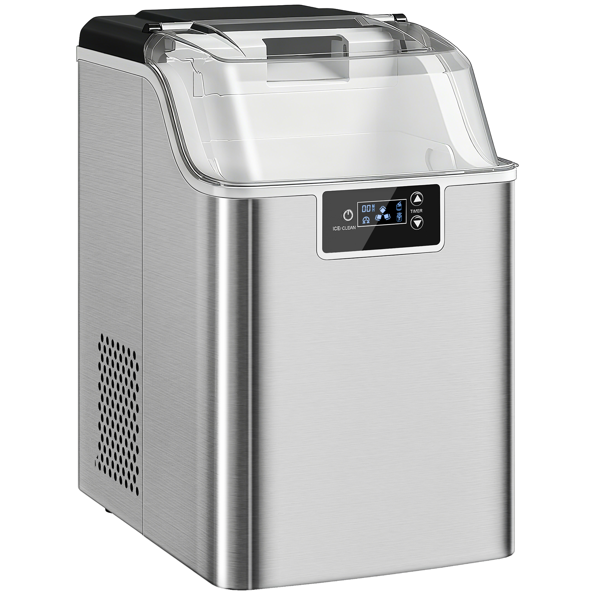 Eiswürfelmaschine, Eiswürfelspender, Ice-Maker, 20 kg/24h Eiswürfelbereiter mit 2,1 L Wassertank, Silber Eiswürfelmaschine, Eiswürfelspender, Ice-Maker, 20 kg/24h Eiswürfelbereiter mit 2,1 L Wassertank, Silber