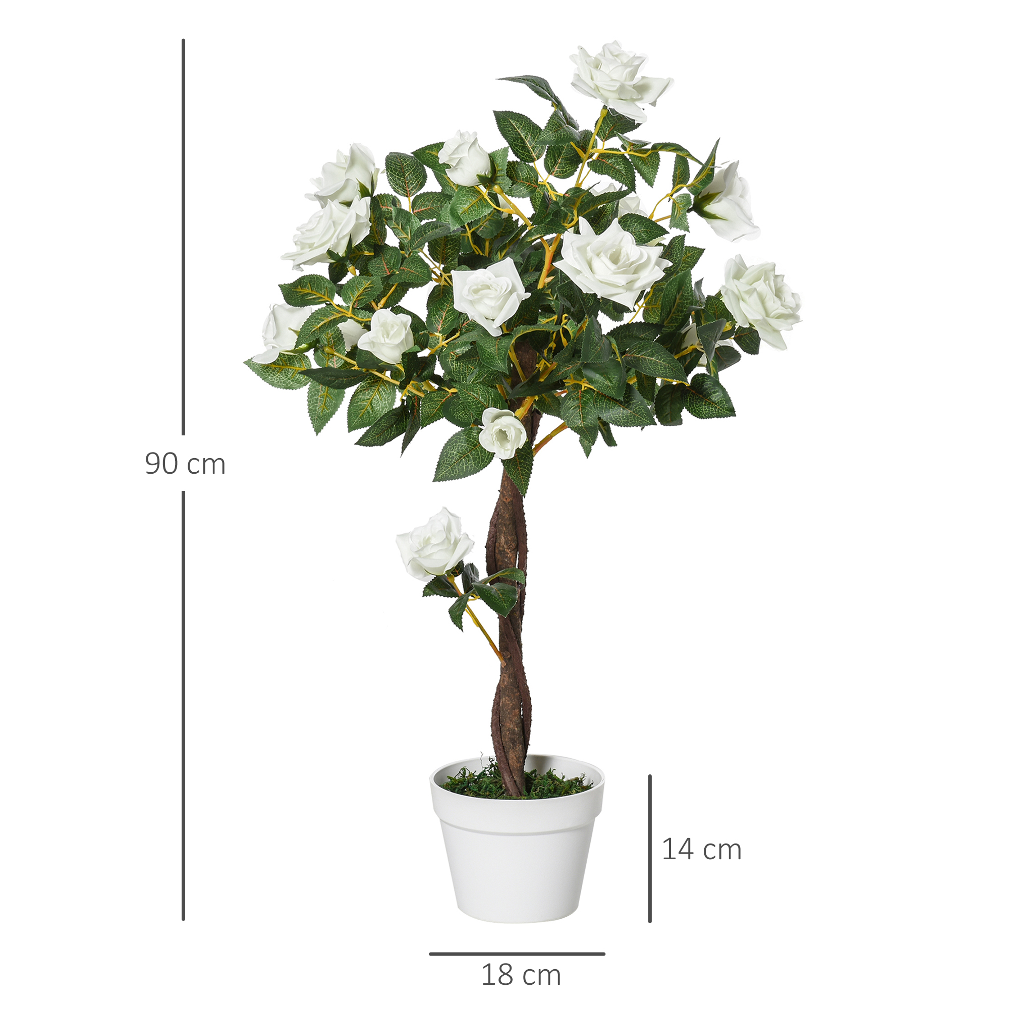 Kunstbaum, Künstliche Pflanze im Zementtopf, Kunstpflanze