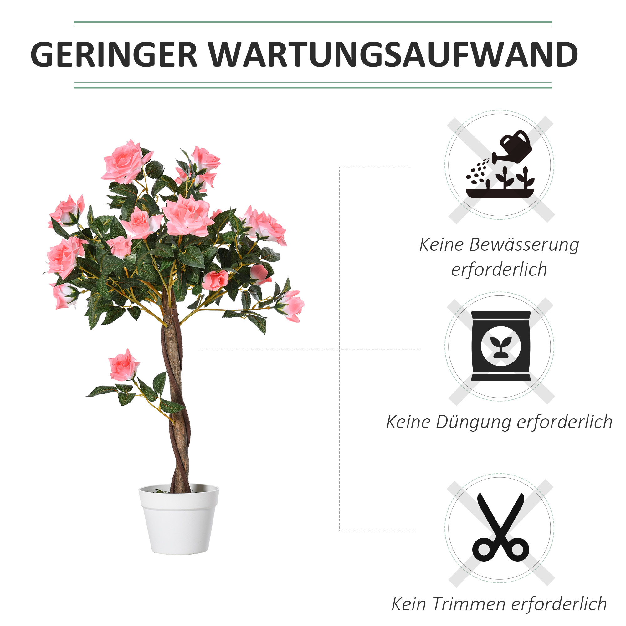 Kunstbaum, künstliche Pflanze im Zementtopf, Kunstpflanze