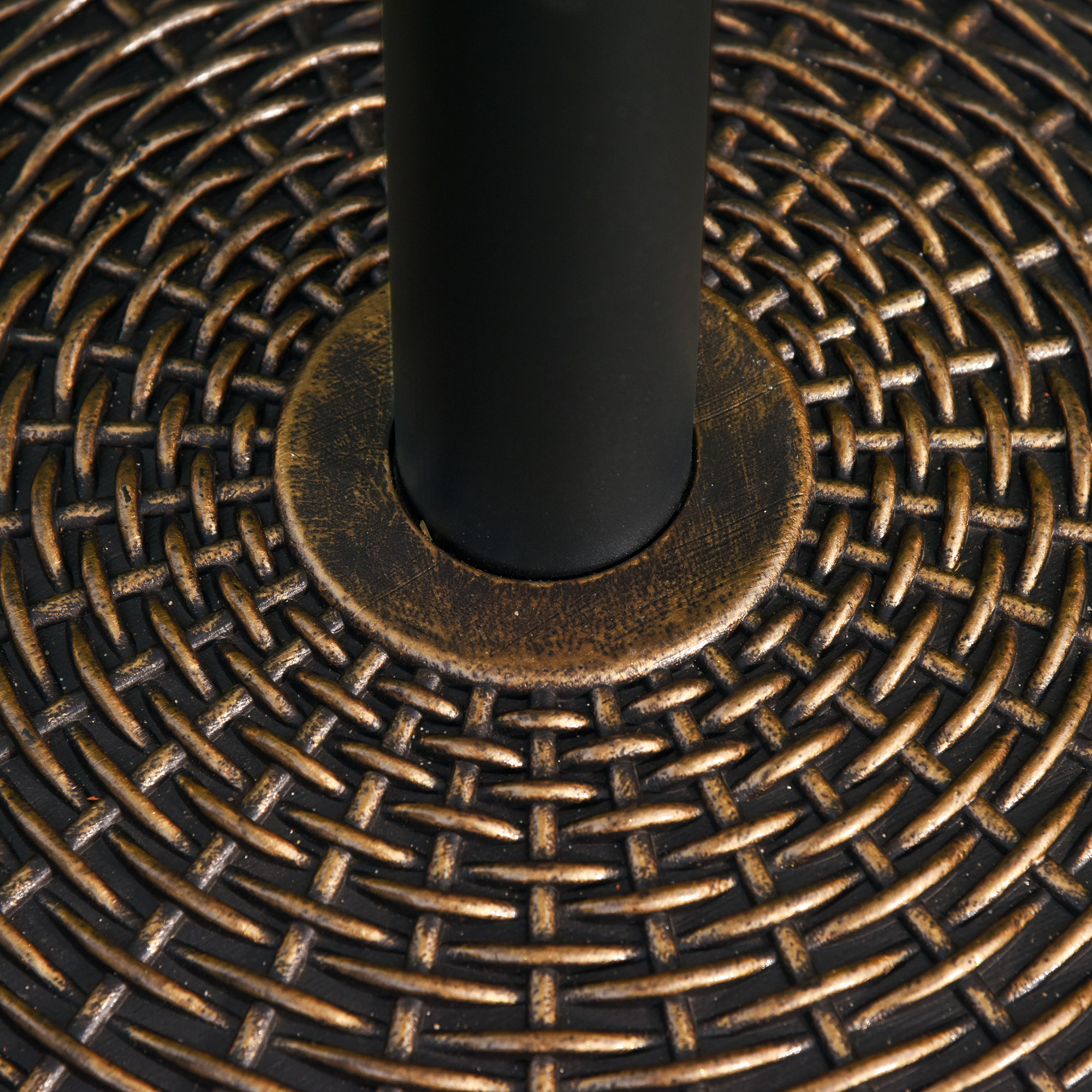 Sonnenschirmständer Schirmständer Schirmhalter Schirmfuß 25 kg Rattanoptik Korb Ständer Schirm Ø35/Ø38/Ø48 mm Kunststoff + Zement Antik Bronze Ø53 x 40 cm