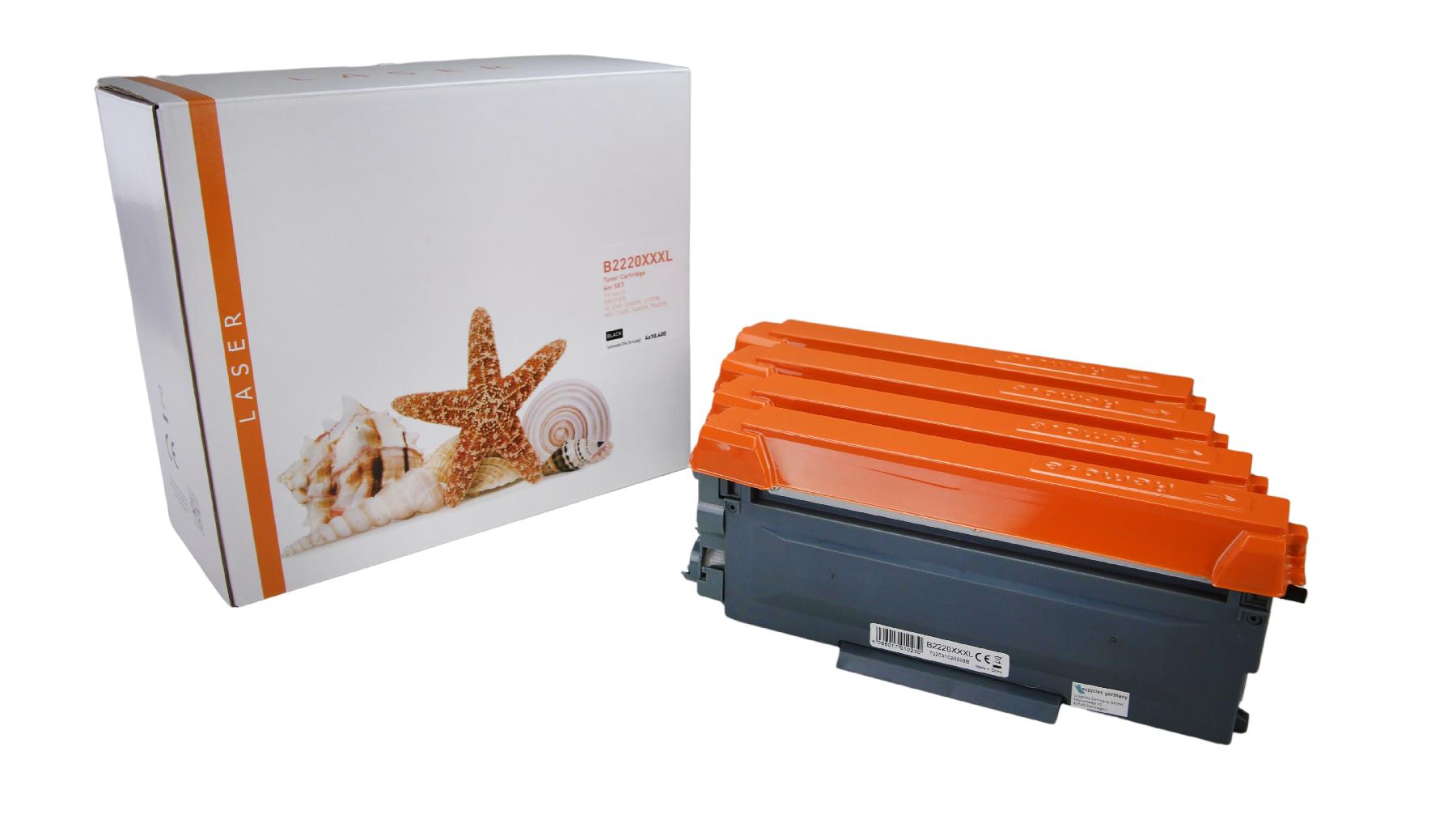 4er Set TN2220XXXL alternativ Toner schwarz für Brother / TN2220XXXL / 4x10.400 Seiten