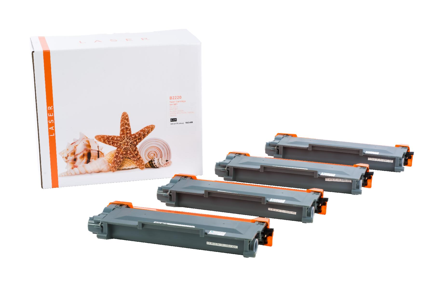 4er Set TN2220 alternativ Toner black Brother / TN2220 / 4x2.600 Seiten 4er Set TN2220 alternativ Toner black Brother / TN2220 / 4x2.600 Seiten