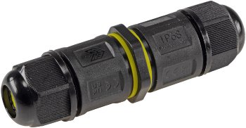 Kabelverbinder 3-polig, IP68, 450V/24A - Klemmanschluss, für Kabel Ø 6-11mm Kabelverbinder 3-polig, IP68, 450V/24A - Klemmanschluss, für Kabel Ø 6-11mm