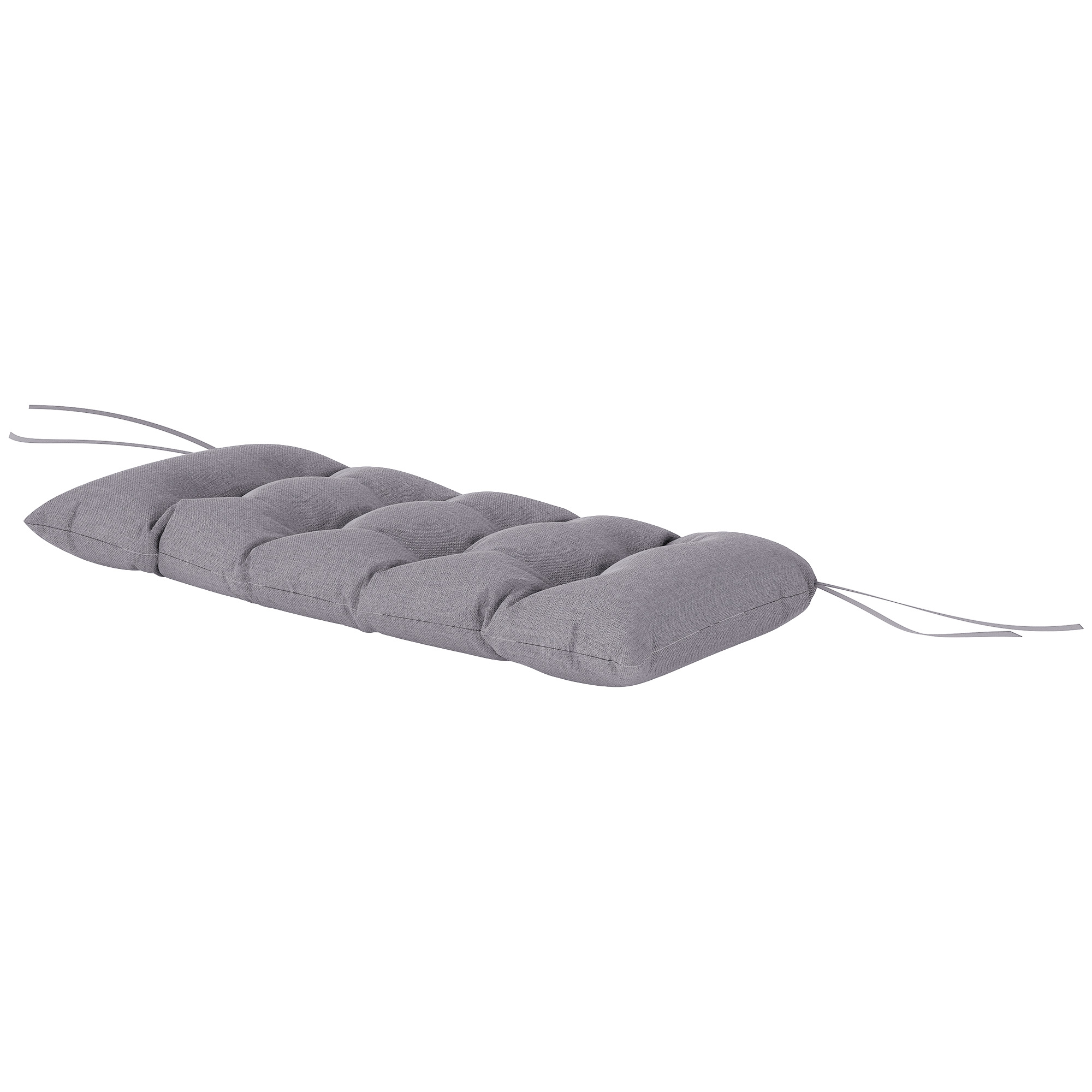 Bankauflage 105 x 46 x 12,5 cm Bankkissen mit Bändern, Outdoor Sitzkissen für Gartenmöbel, Sitzbank, Grau