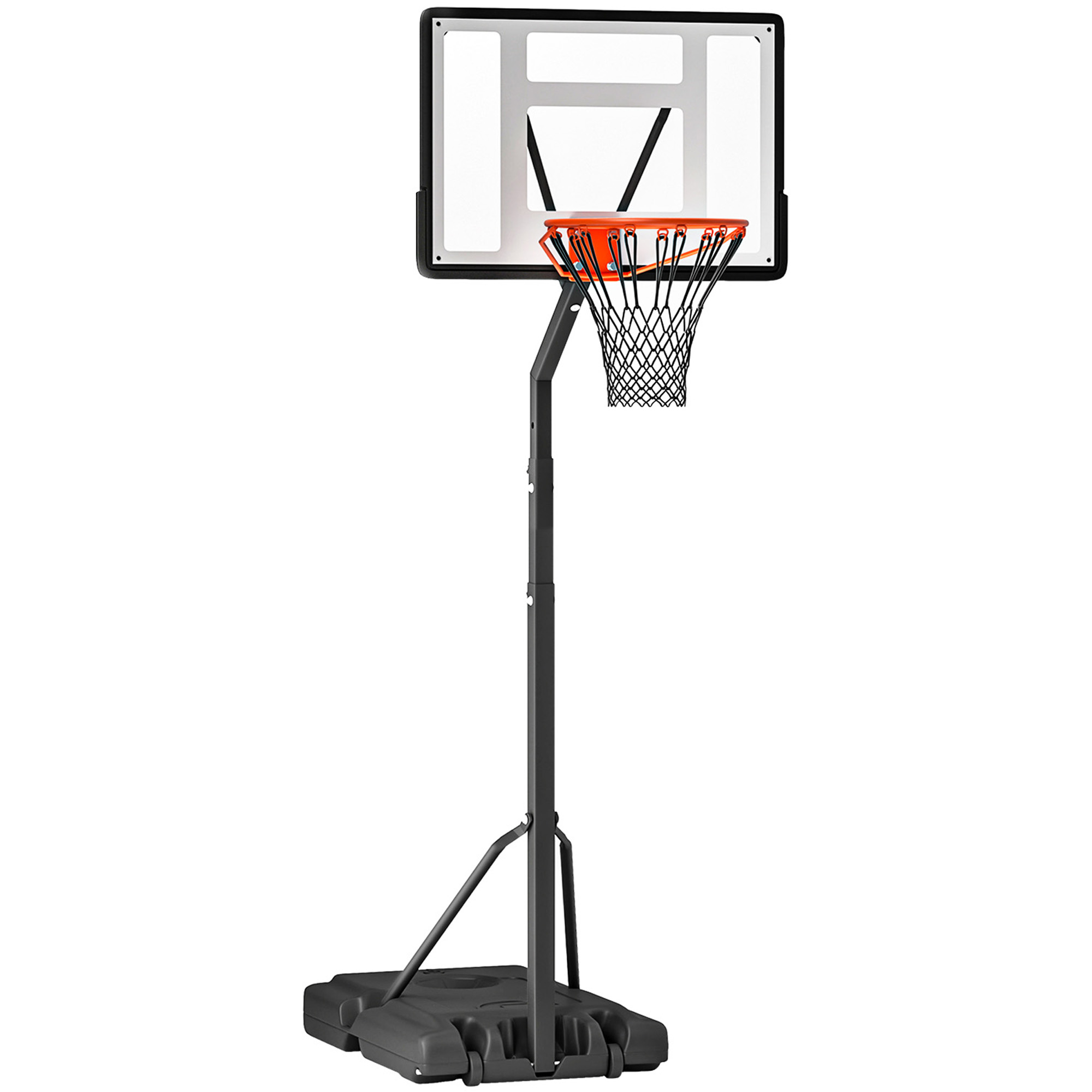 Basketballkorb Outdoor mit Ständer, 255-305cm Höhenverstellbar Basketballständer mit Rollen, Basketball-Backboard Ständer, Basketballanlage, Stahl