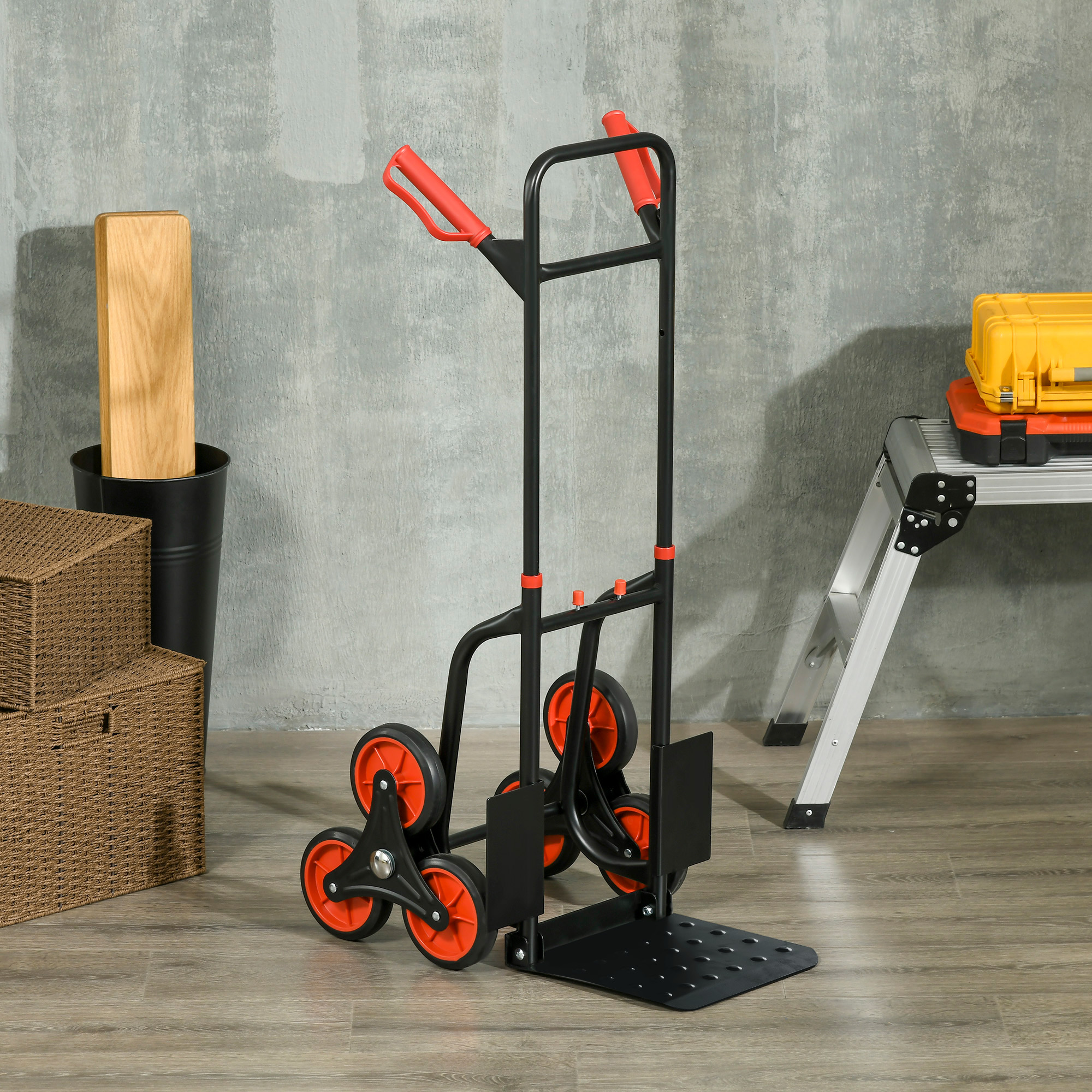 Treppensteiger Sackkarre klappbar Transportkarre mit Stahlrahmen max. 120kg 105,5 cm Transportwagen für Umzug Werkstatt Lager