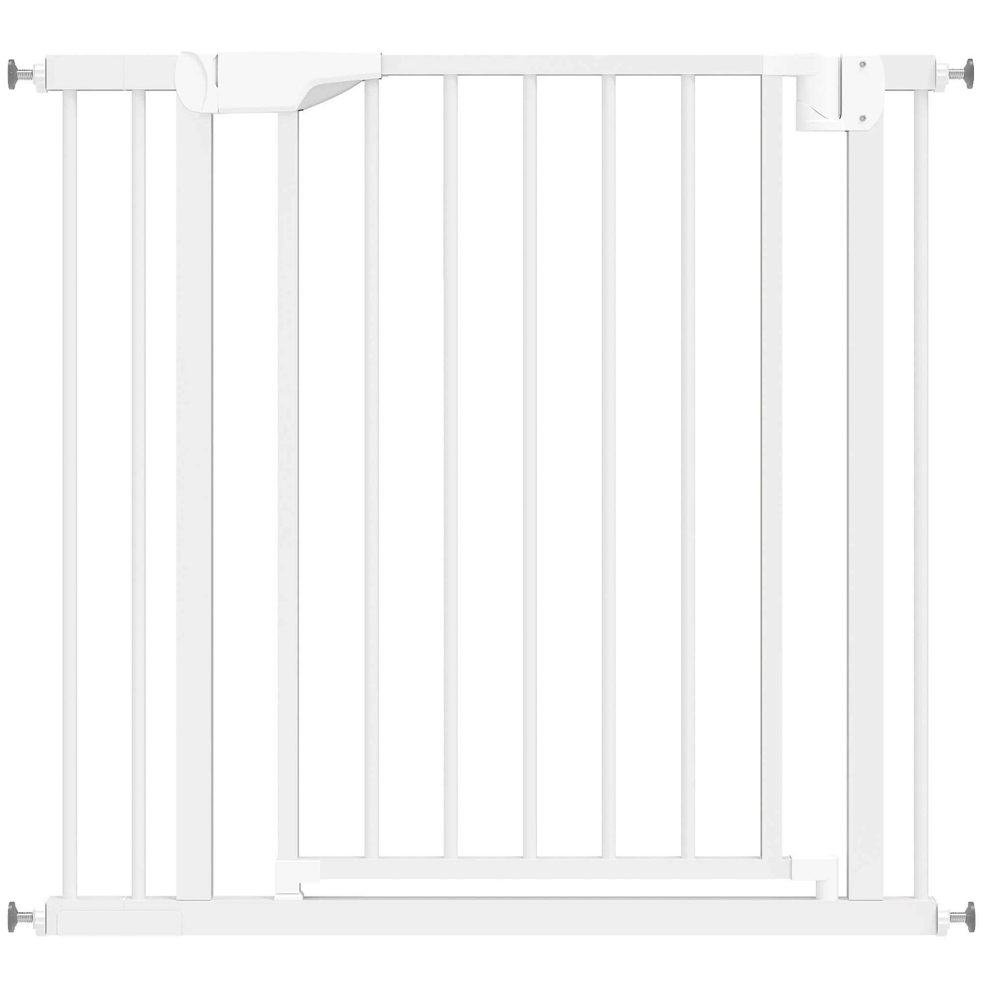 Treppenschutzgitter Absperrgitter ohne Bohren mit automatische Schließung für Kinder Küche Treppe 76-89 x 76 cm Weiß