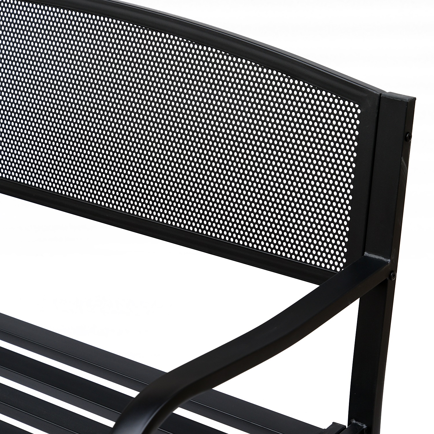 Gartenbank Sitzbank Parkbank 2-Sitzer Garten Stahl Schwarz B127 x T60 x H87cm