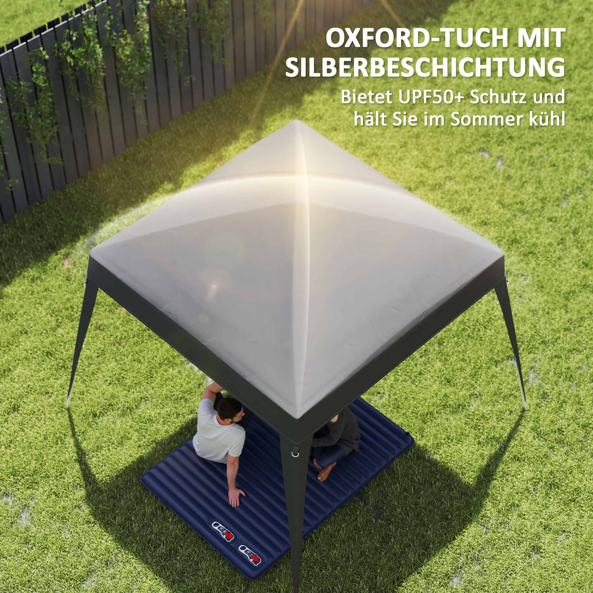 Pavillon-Ersatzdach, Ersatzplane für 3 x 3 m Gartenpavillon, Gartenzeltdach-Ersatz, UPF50+, Oxford-Stoff, Dunkelgrau