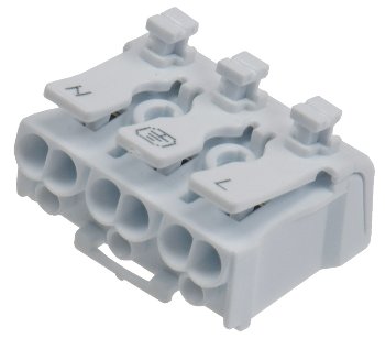 Lüsterklemme, 3-polig mit Hebel / 0,5-2,5mm², 450V/16A