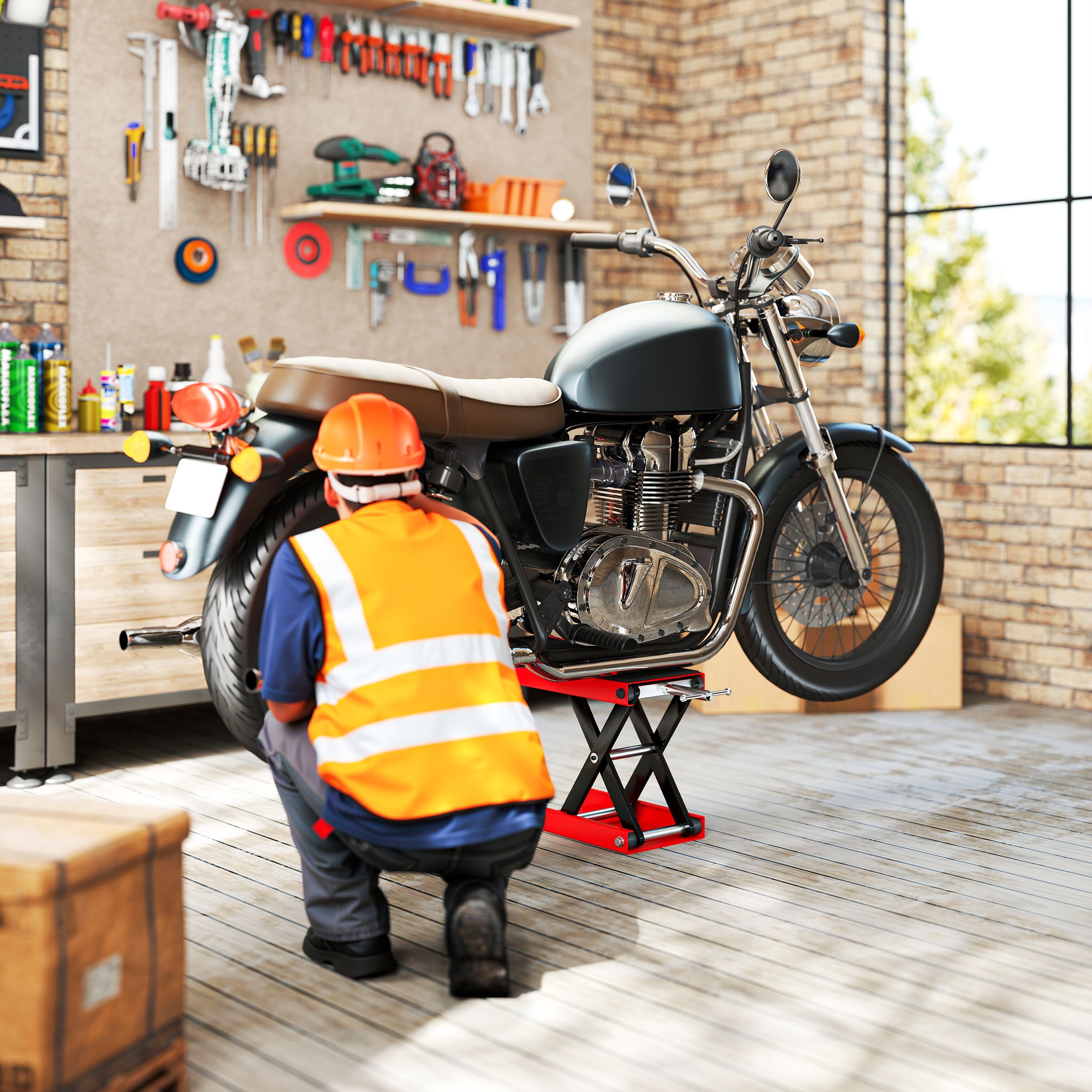 Motorradheber 500 kg Belastbar Motorradhebebühne 100-370 mm Höhenverstellbar