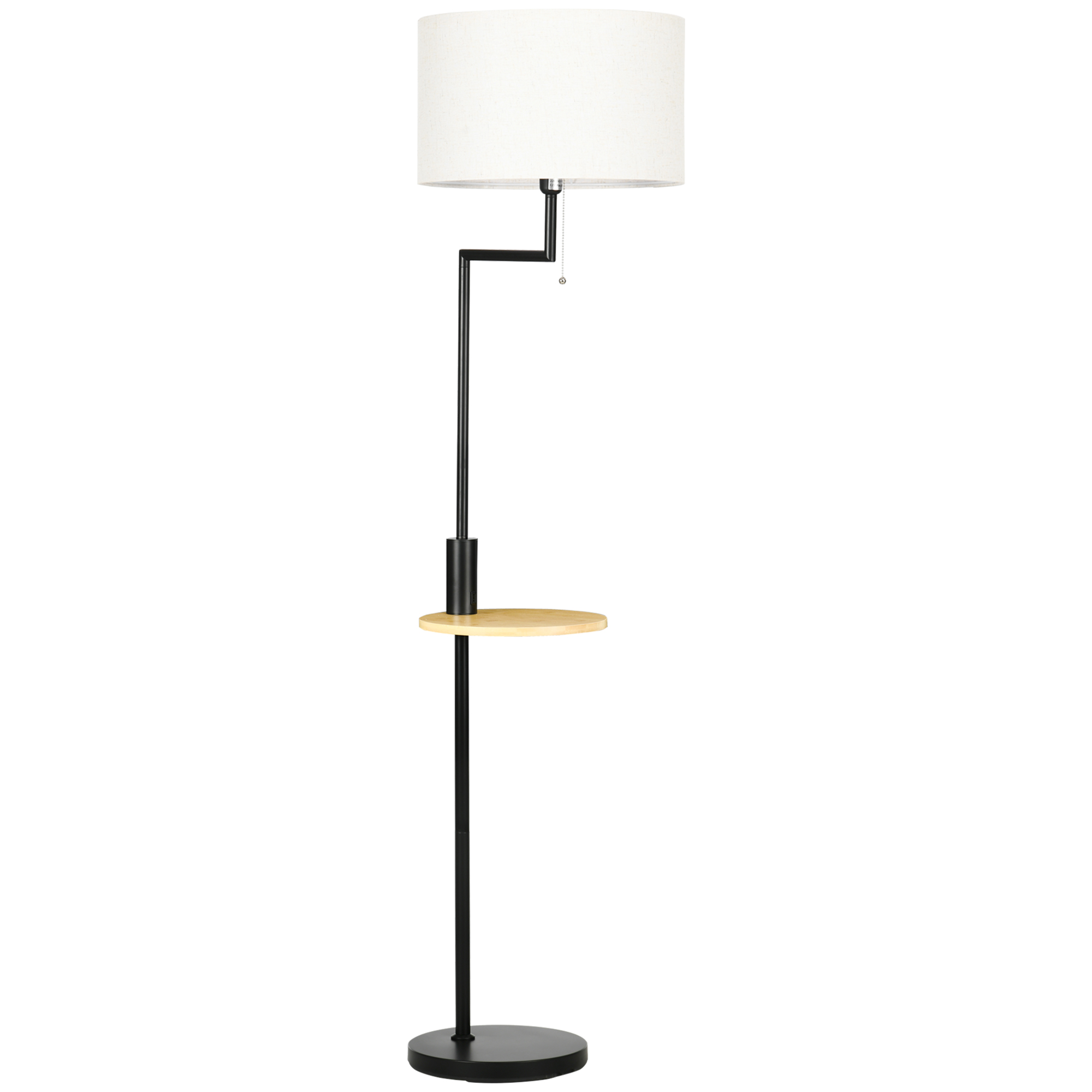 Stehleuchte inkl. Regal, Standleuchte, Kettenzug, E 27, 40 W, Bambus, Natur + Schwarz