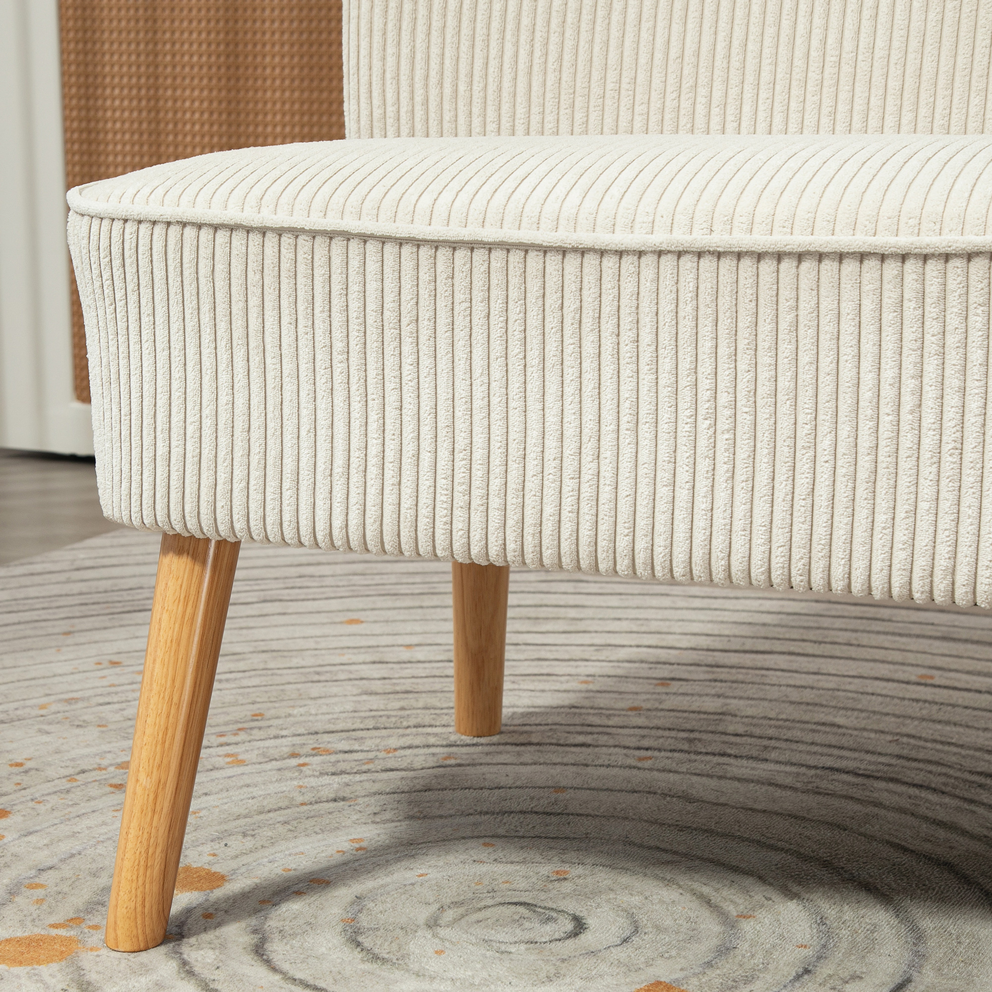 2-Sitzer Sofa, weiche Polsterung, pflegeleichter Bezug, bis 150 kg belastbar, 117 x 56,5 x 77 cm, Cremeweiß